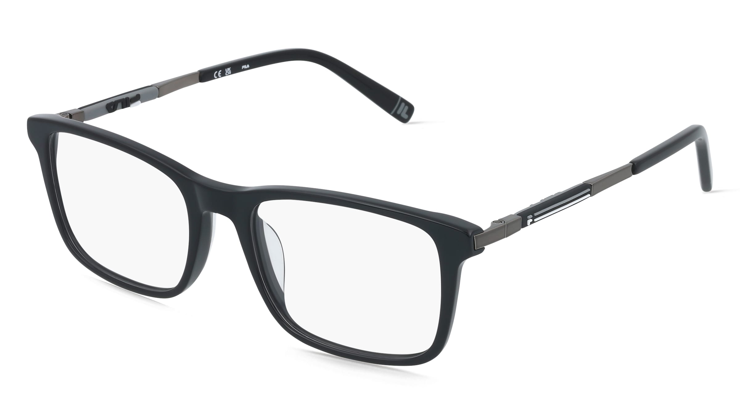 Fila VFI880 Herren-Brille inkl. Gläser Vollrand Geometrisch Kunststoff-Gestell 52/18/145, Schwarz