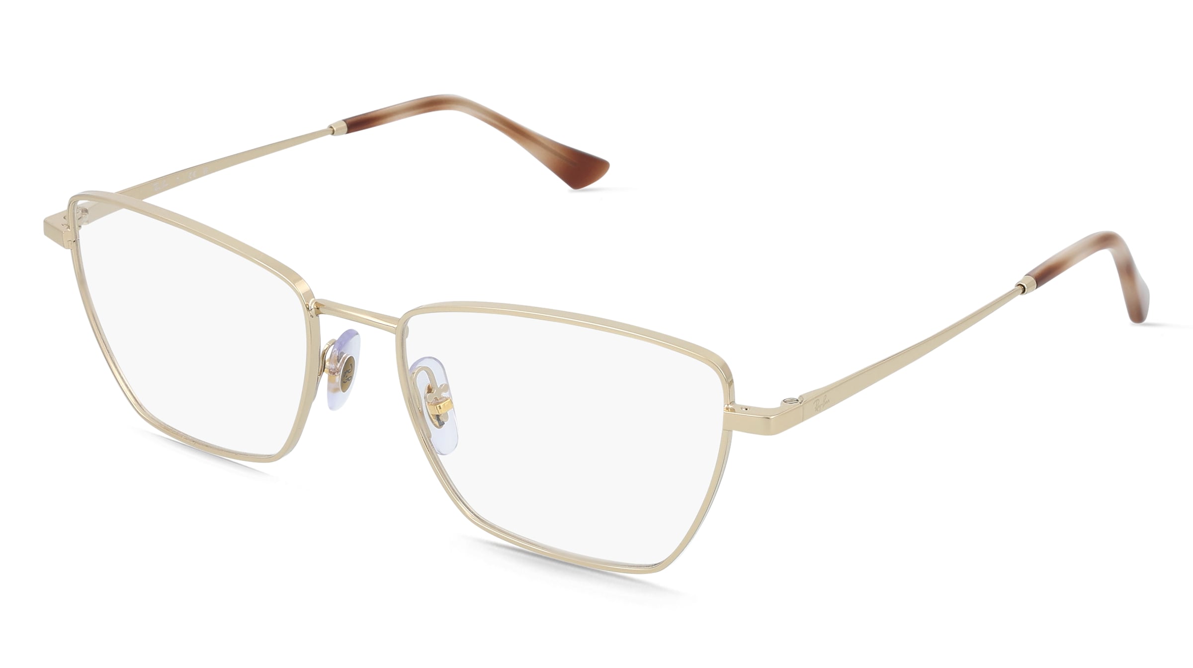 Ray-Ban RX6552 Unisex-Brille inkl. Gläser Vollrand Geometrisch Metall-Gestell 56/18/145, Gold
