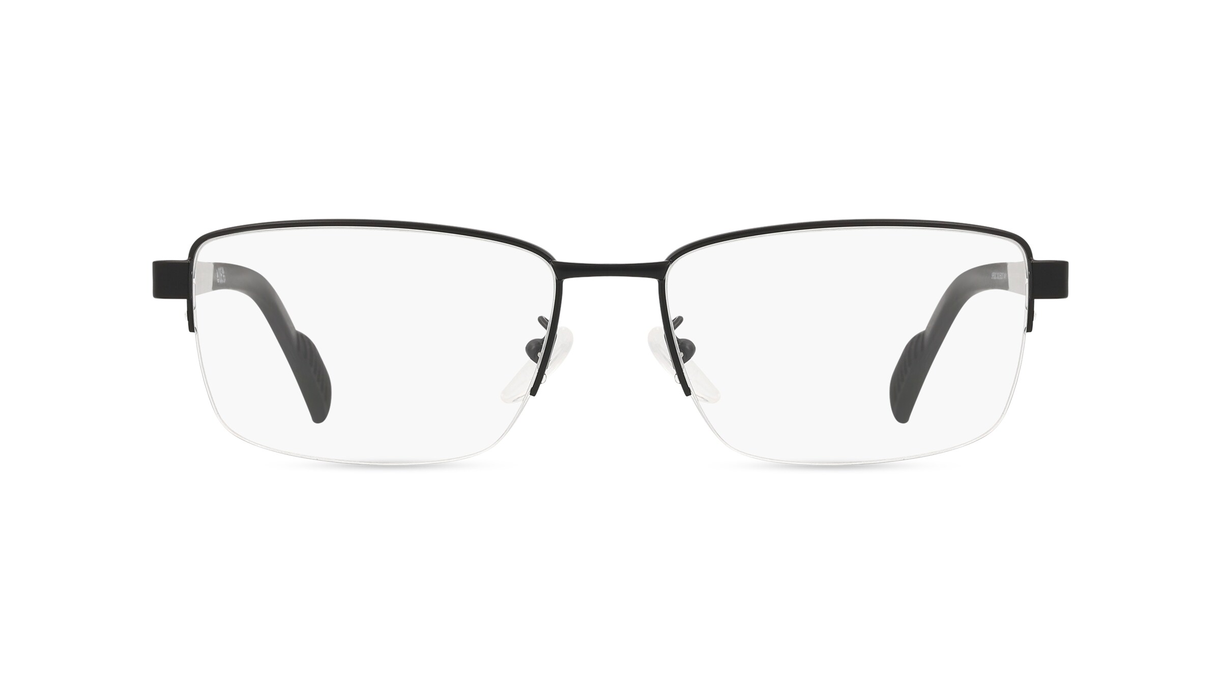 Adidas SP5026 Unisex-Brille inkl. Gläser Halbrand Eckig Metall-Gestell 55mm/17mm/140mm, schwarz