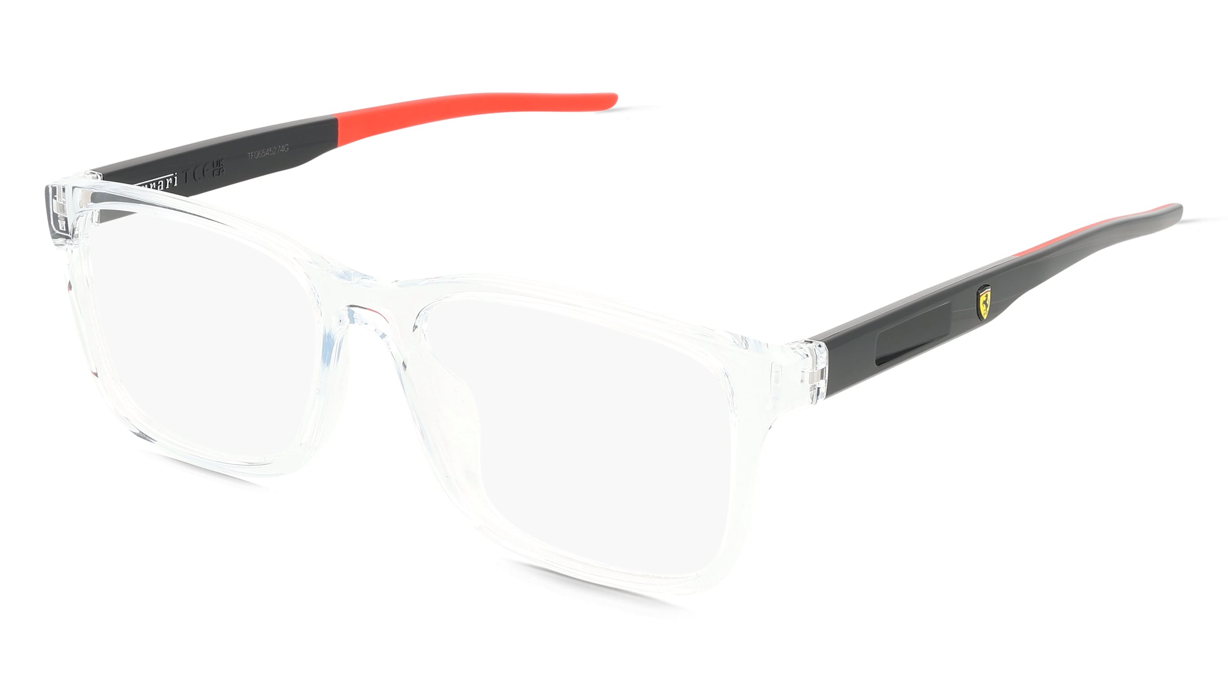 Scuderia Ferrari FZ8010U Herren-Brille inkl. Gläser Vollrand Quadratisch Kunststoff-Gestell 56/17/145, Transparent