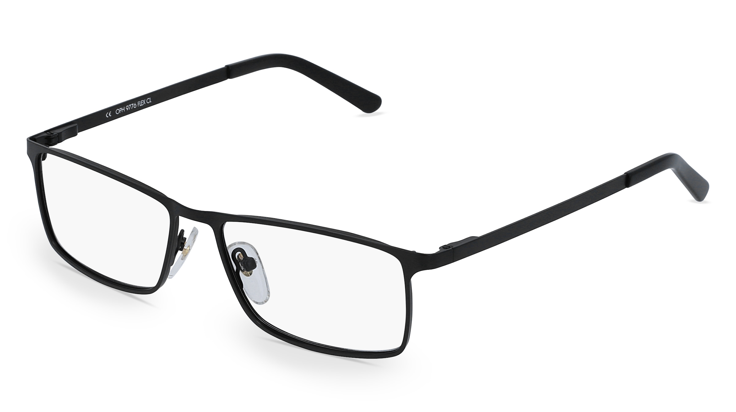 Fielmann OPH 9776 FLEX CL Herren-Brille inkl. Gläser Vollrand Quadratisch Edelstahl-Gestell 54/15/140, Schwarz