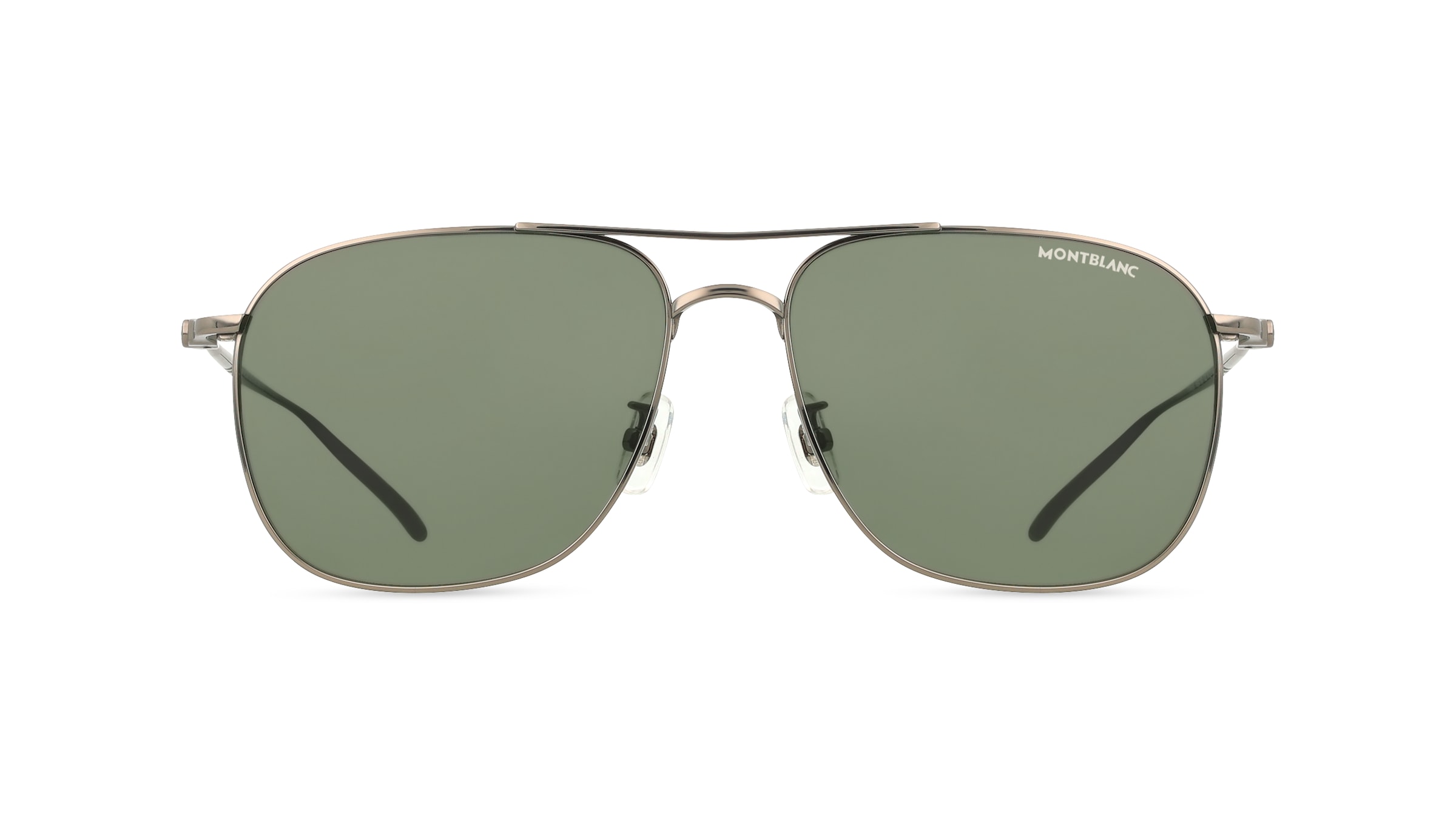 Montblanc MB0417SA Herren-Sonnenbrille Vollrand Pilot Titan-Gestell, silber