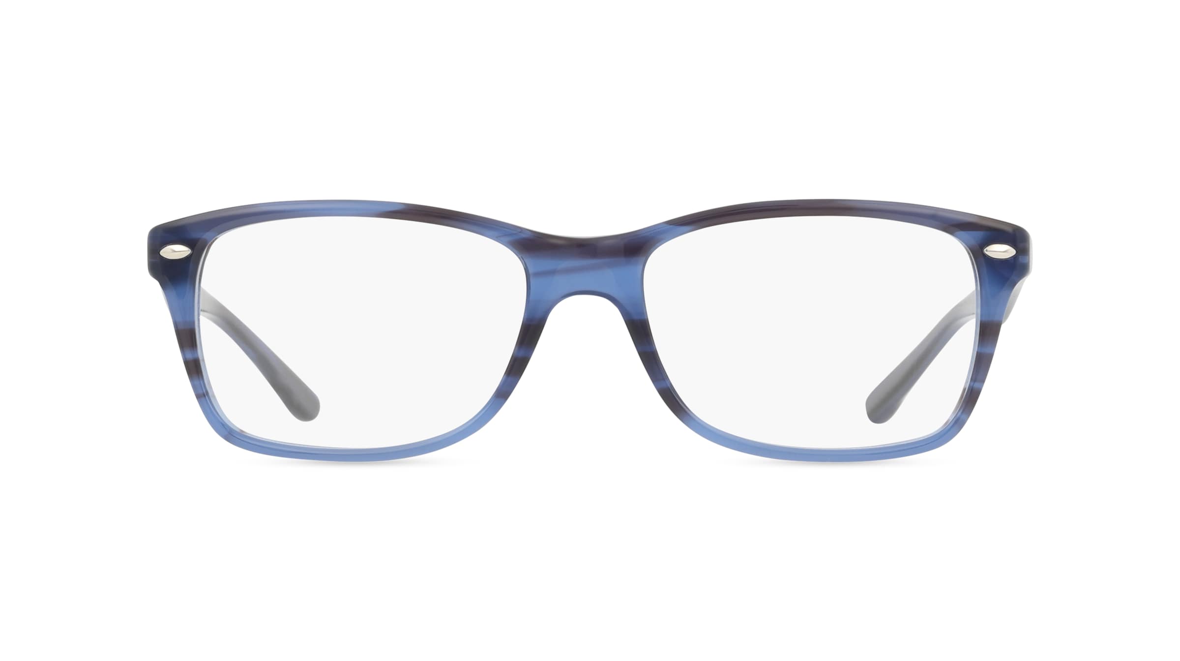 Ray-Ban RX5228 Herren-Brille inkl. Gläser Vollrand Rechteckig Kunststoff-Gestell 55mm/17mm/140mm, blau