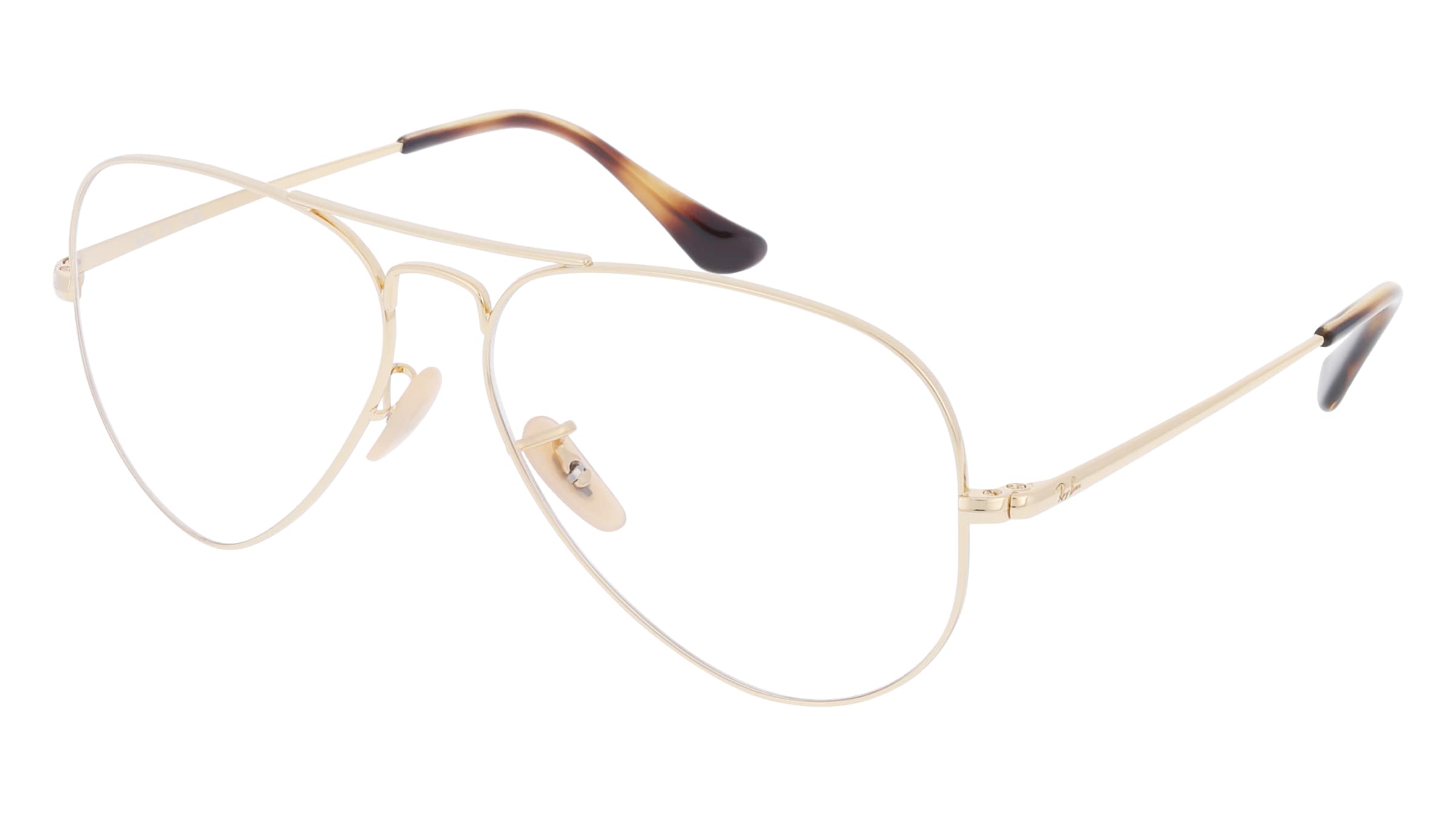Ray-Ban VISTA RX6489 AVIATOR Unisex-Brille inkl. Gläser Vollrand Pilot Metall-Gestell 58/14/140, Gold