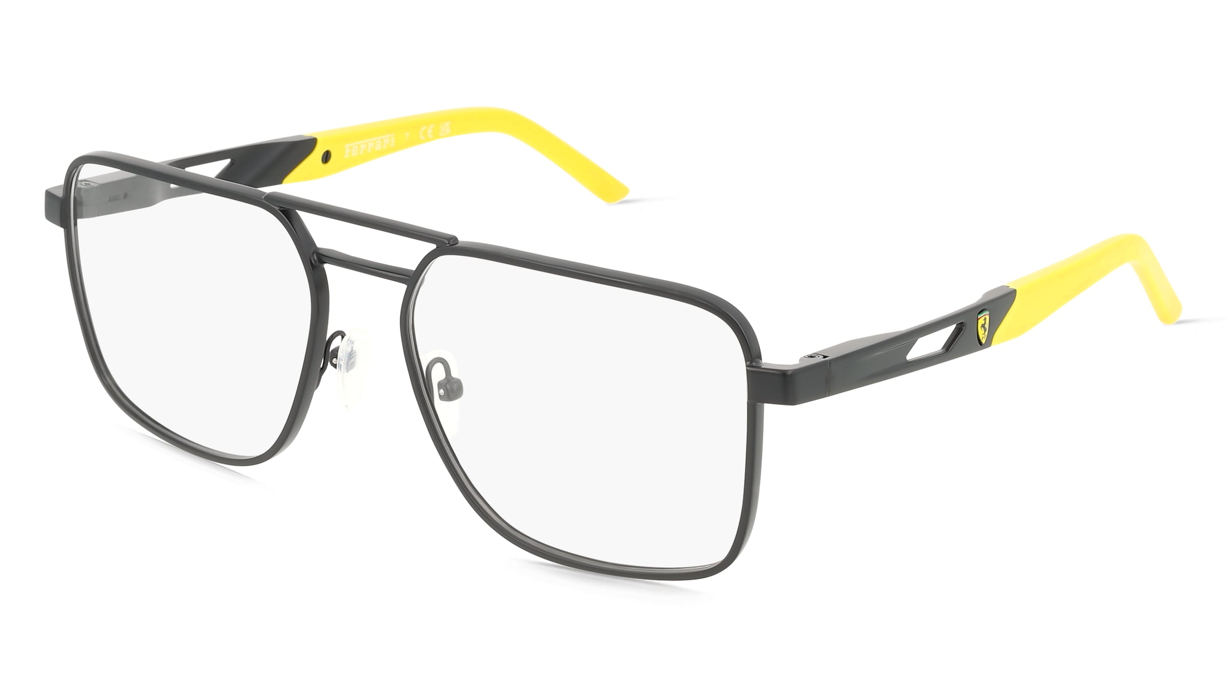 Scuderia Ferrari FZ7005 Herren-Brille inkl. Gläser Vollrand Quadratisch Metall-Gestell 56/17/145, Schwarz