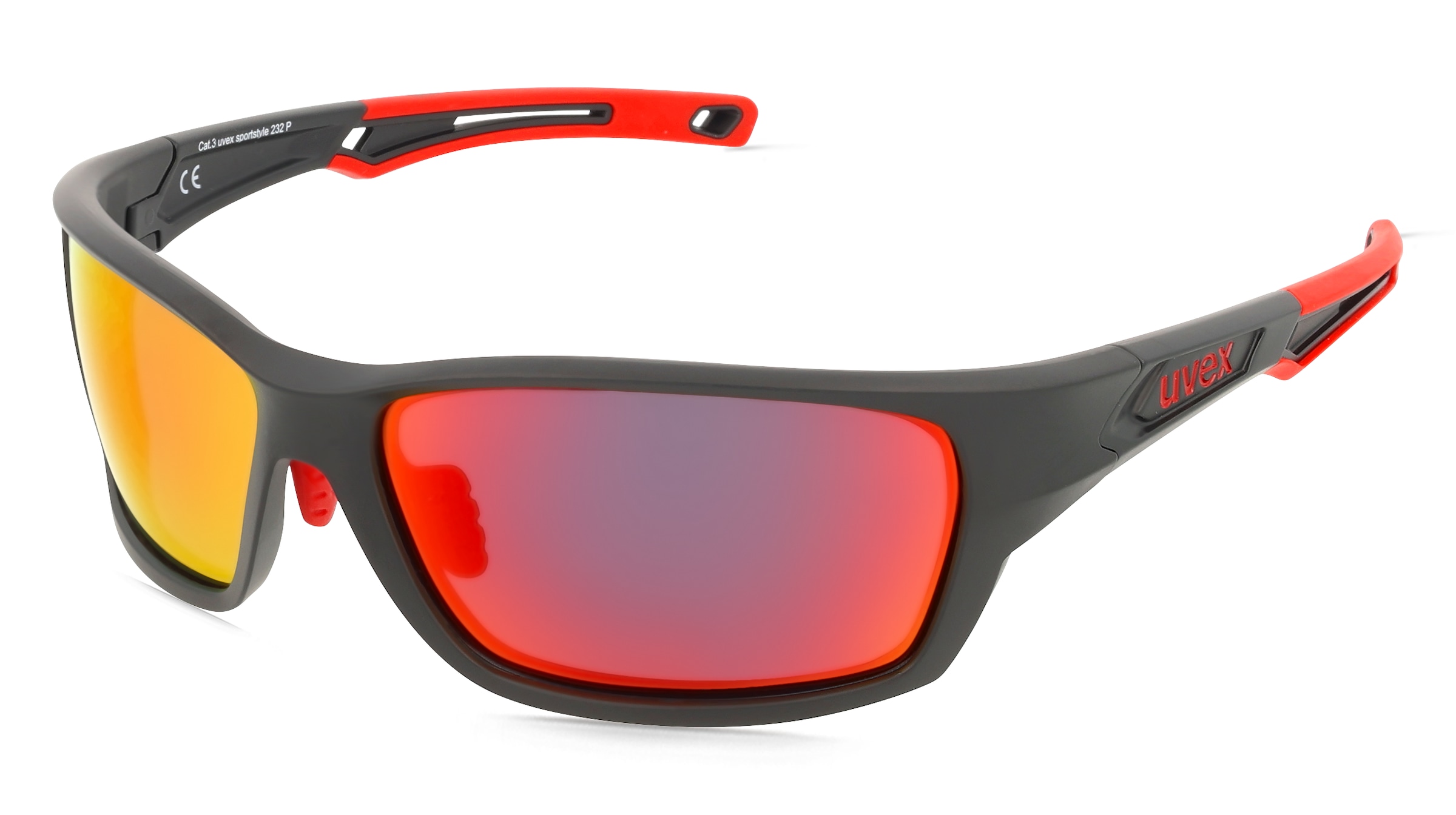 Uvex Sports S533002 sportstyle 232 P Unisex-Sonnenbrille Vollrand Quadratisch TR90-Gestell, Schwarz