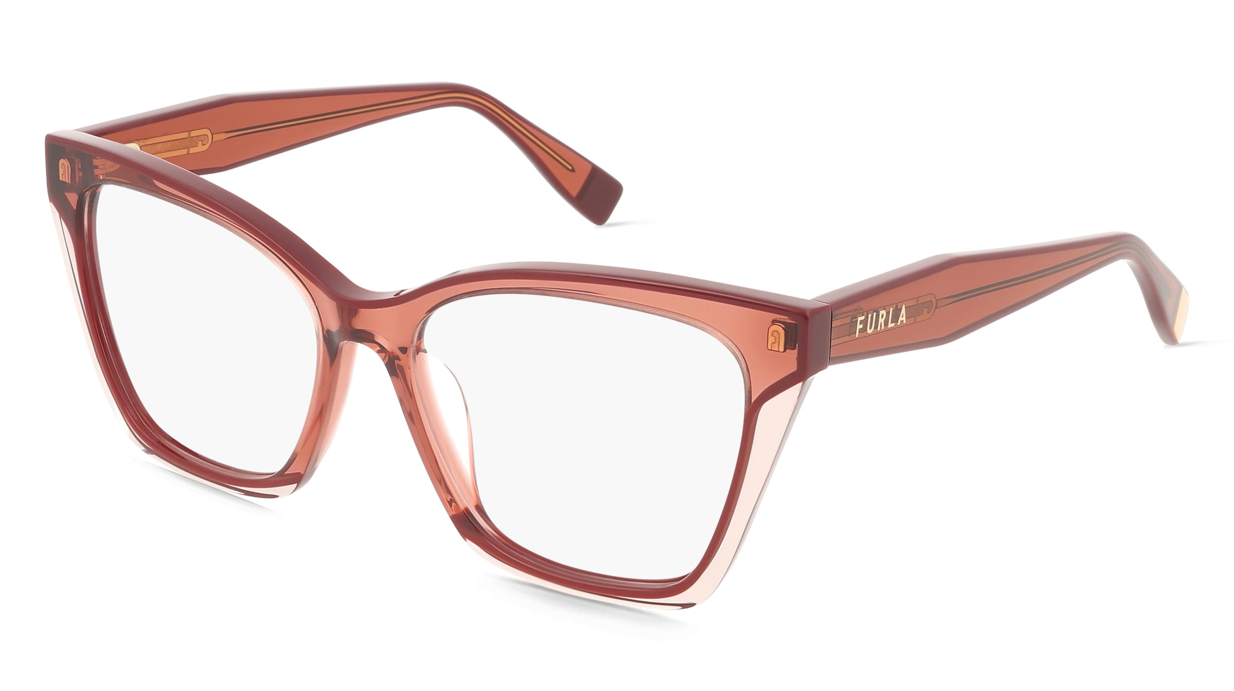 Furla VFU828V Unisex-Brille inkl. Gläser Vollrand Quadratisch Kunststoff-Gestell 53/16/140, Braun
