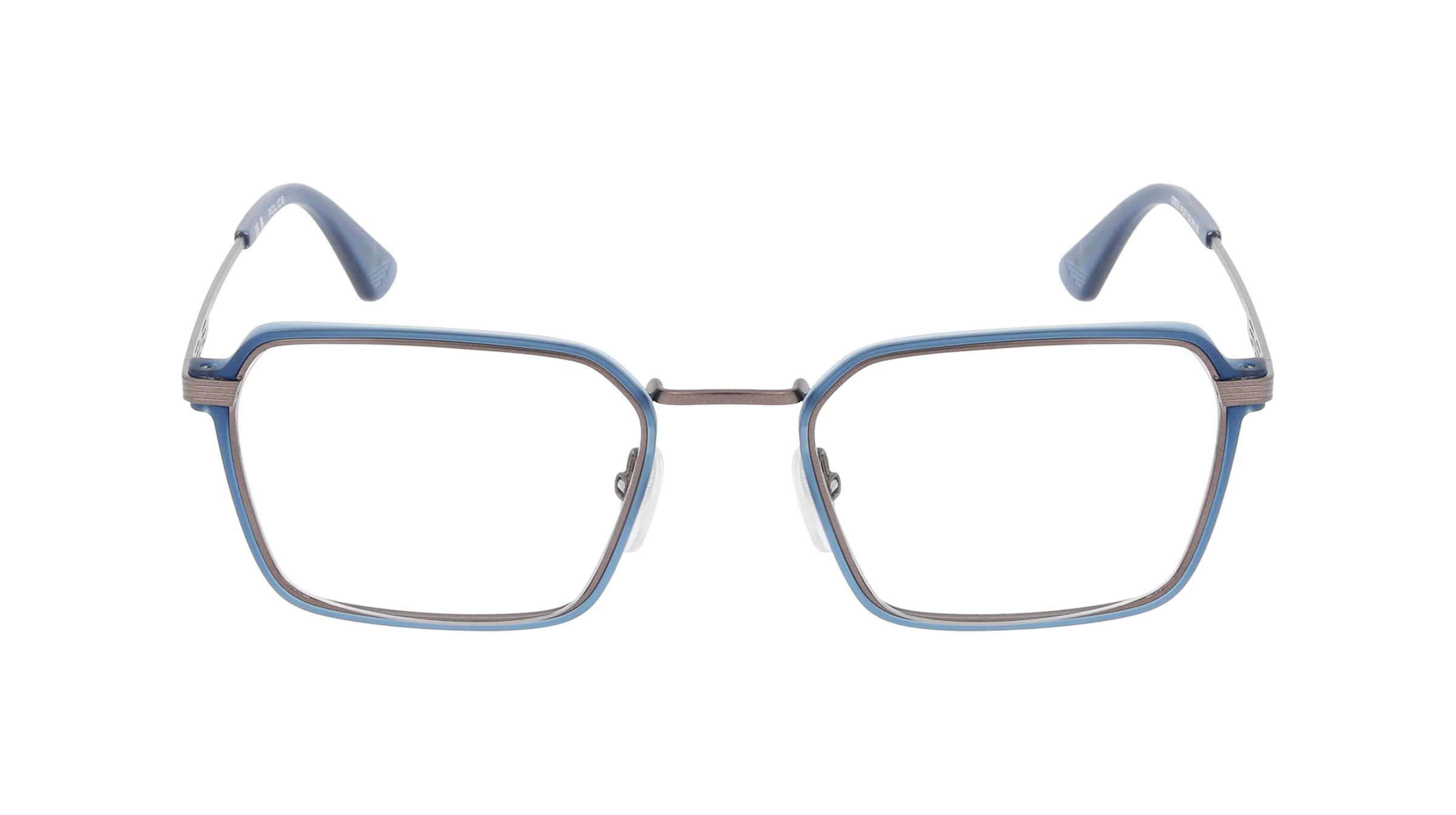 Police VPLQ71 Herren-Brille inkl. Gläser Vollrand Eckig Metall-Gestell 52mm/20mm/145mm, blau