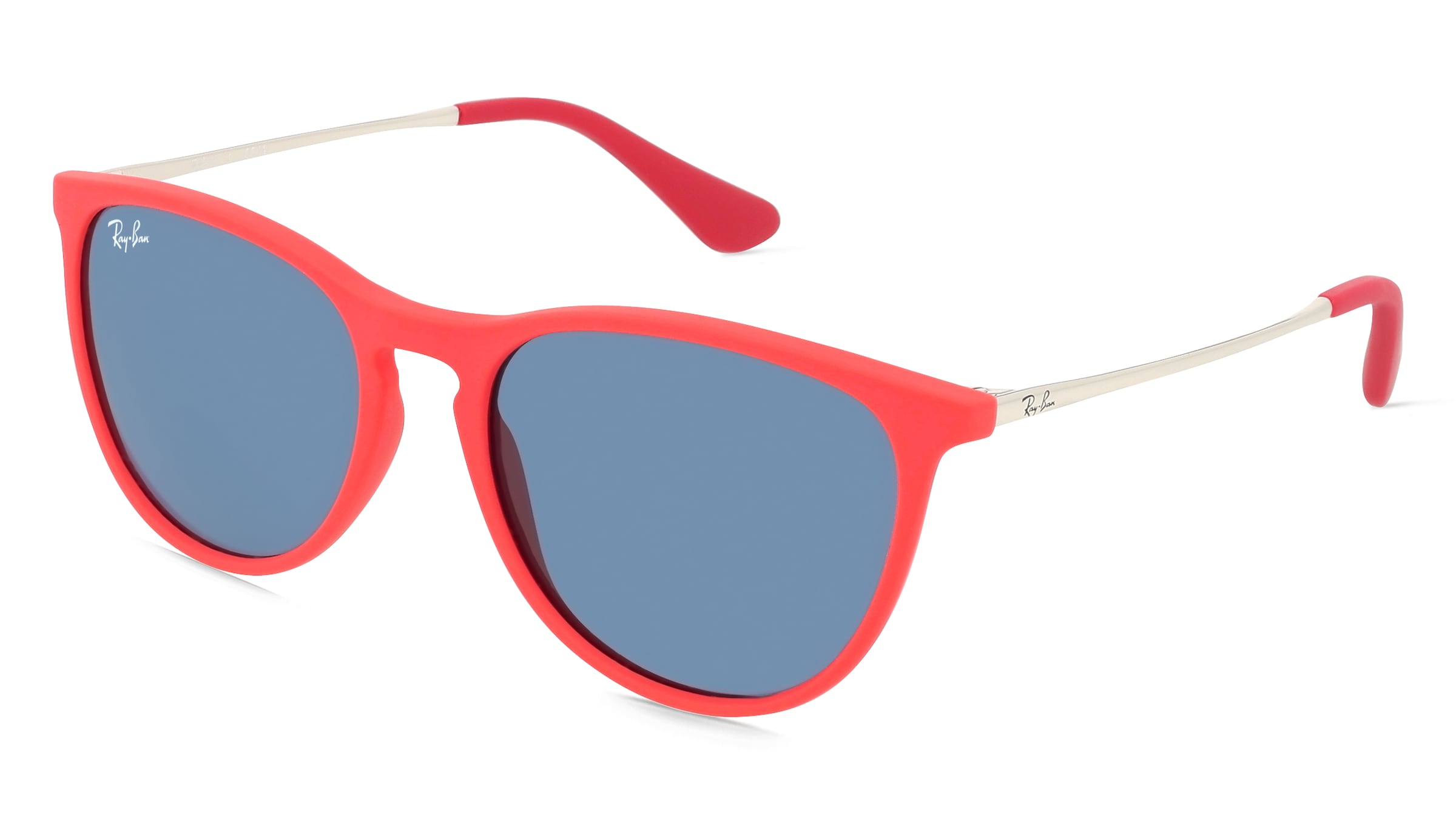 Ray-Ban Junior RJ9060S Kinder-Sonnenbrille Vollrand Panto Kunststoff-Gestell, Rot