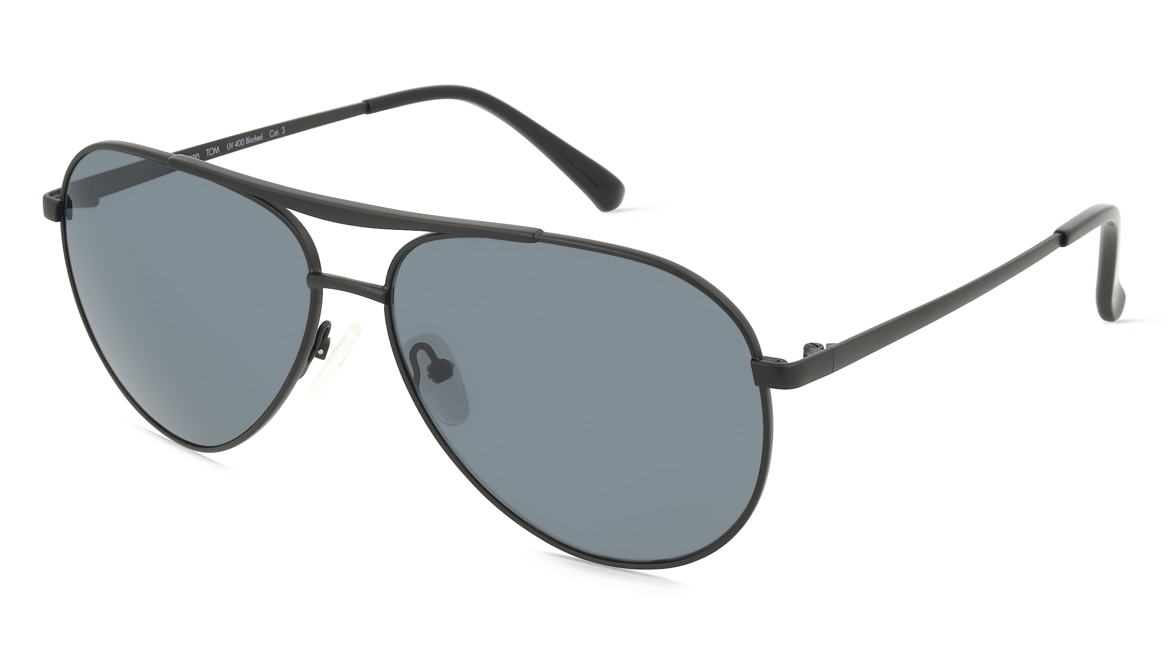 Fielmann BD 568 SUN CL TOM Herren-Sonnenbrille Vollrand Pilot Edelstahl-Gestell, Schwarz