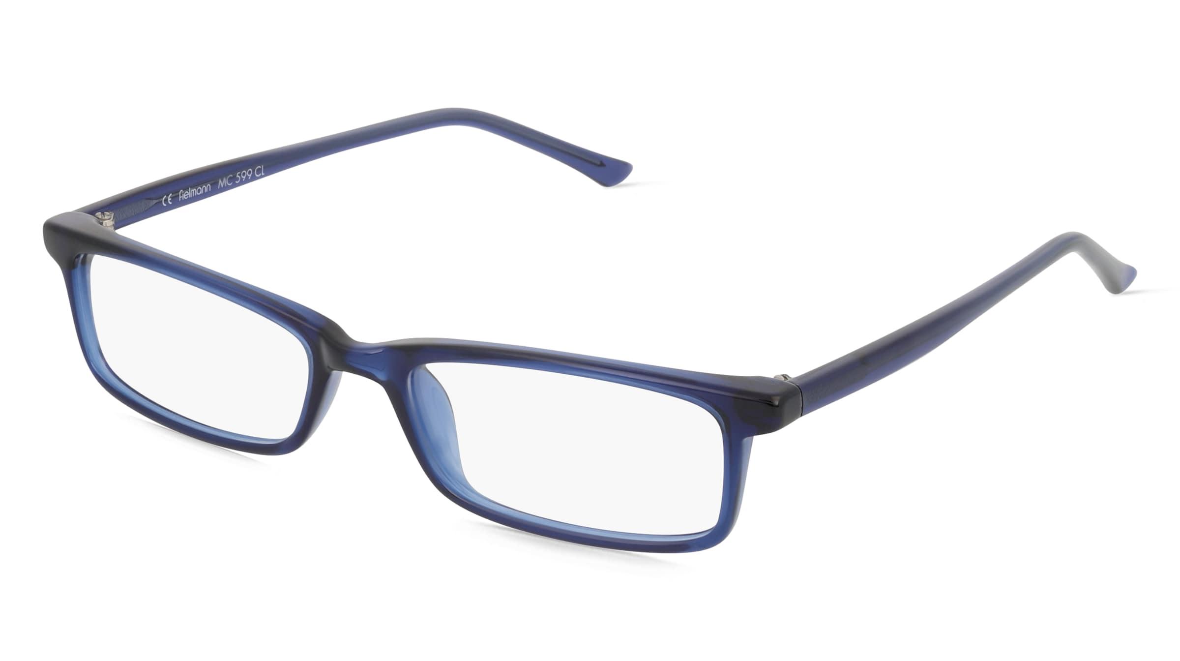 Fielmann MC 599 CL Unisex-Brille inkl. Gläser Vollrand Quadratisch Propionat-Gestell 50/16/135, Blau