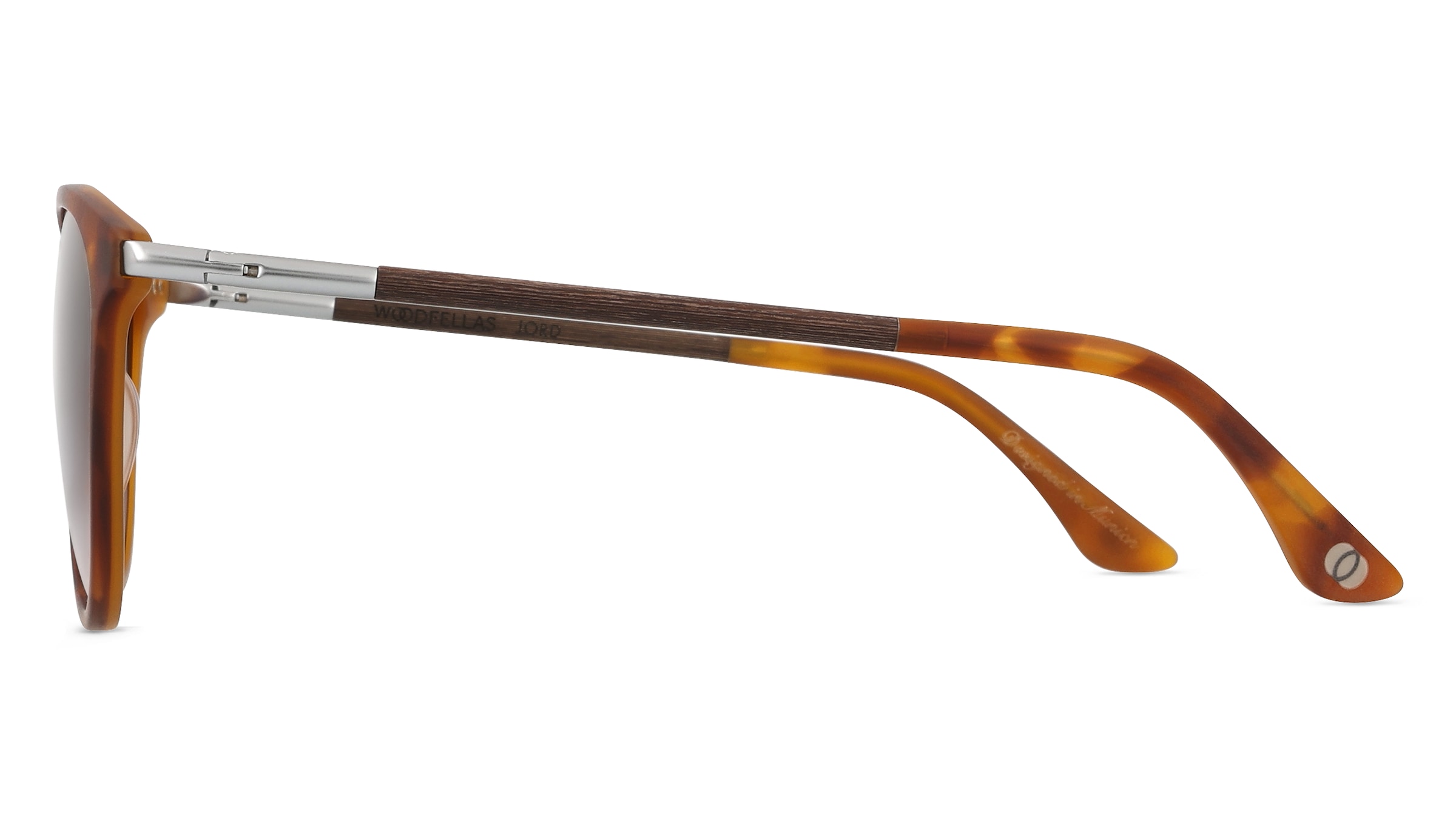 Thumbnail - Woodfellas 11733 JORD Herren-Sonnenbrille Vollrand Rund Acetat-Gestell, braun