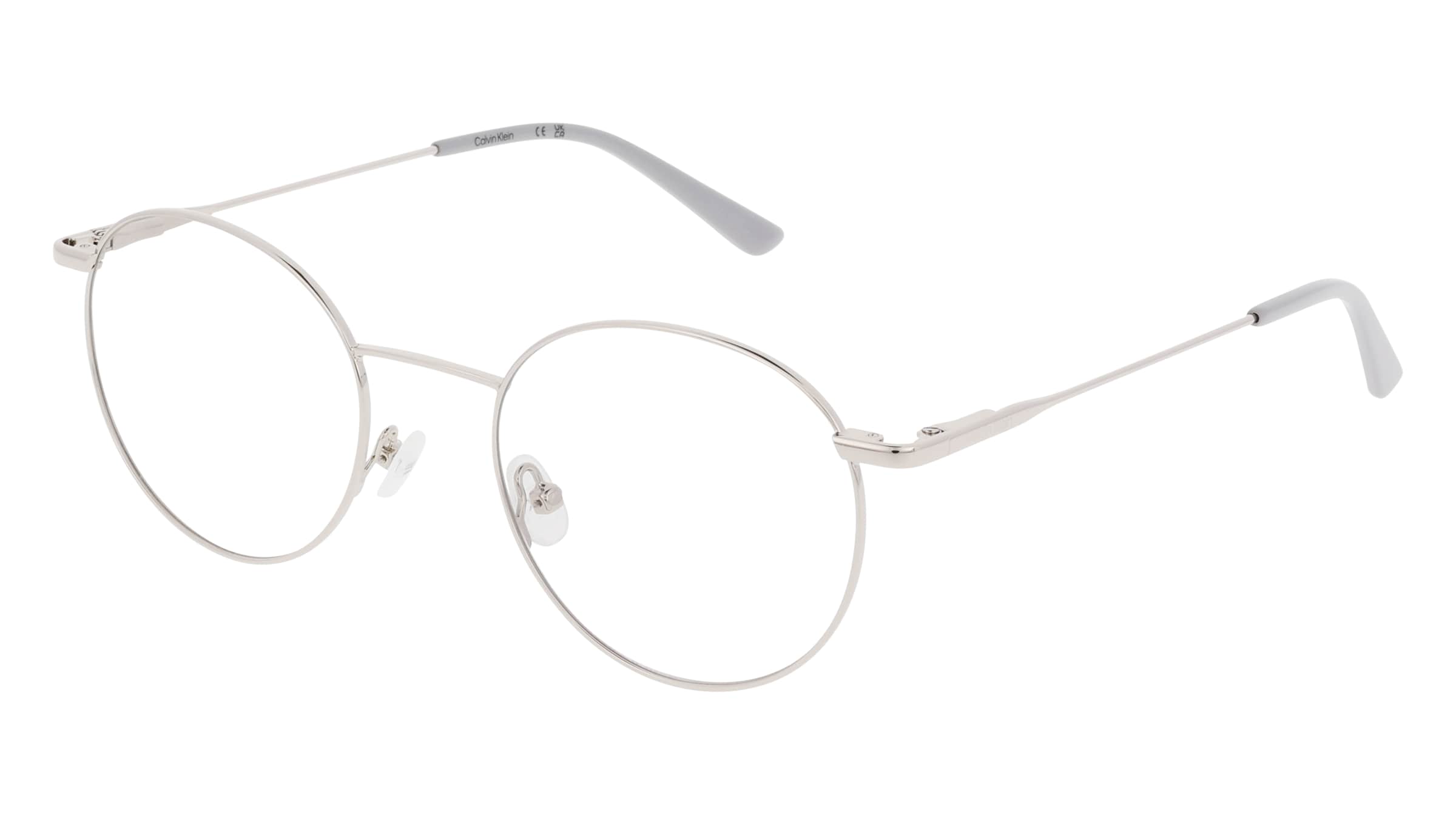 Calvin Klein CK19119 N Unisex-Brille inkl. Gläser Vollrand Rund Metall-Gestell 49/20/145, Silber