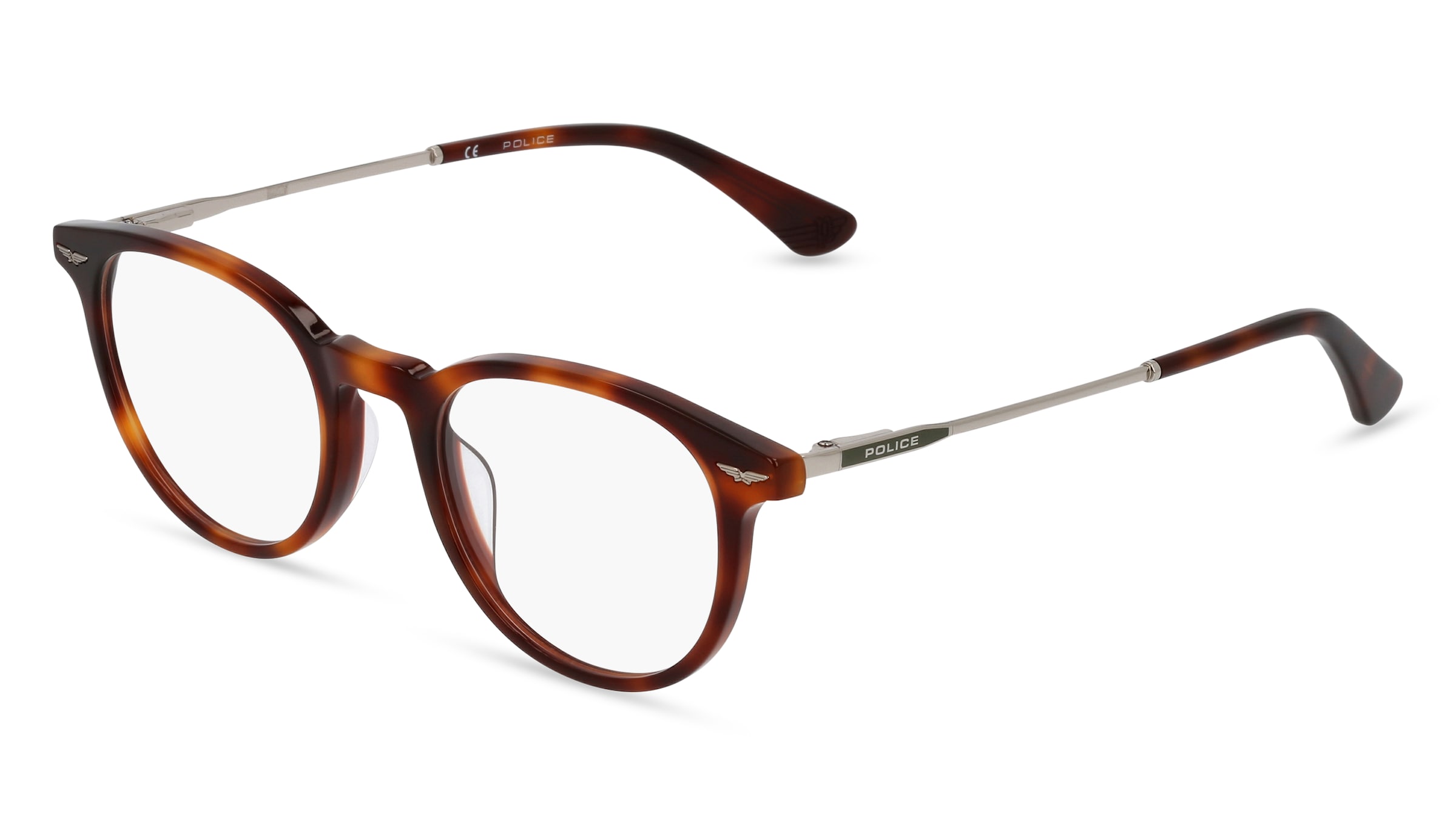Police VPLD 93 Herren-Brille inkl. Gläser Vollrand Panto Kunststoff-Gestell 50/21/145, Havanna