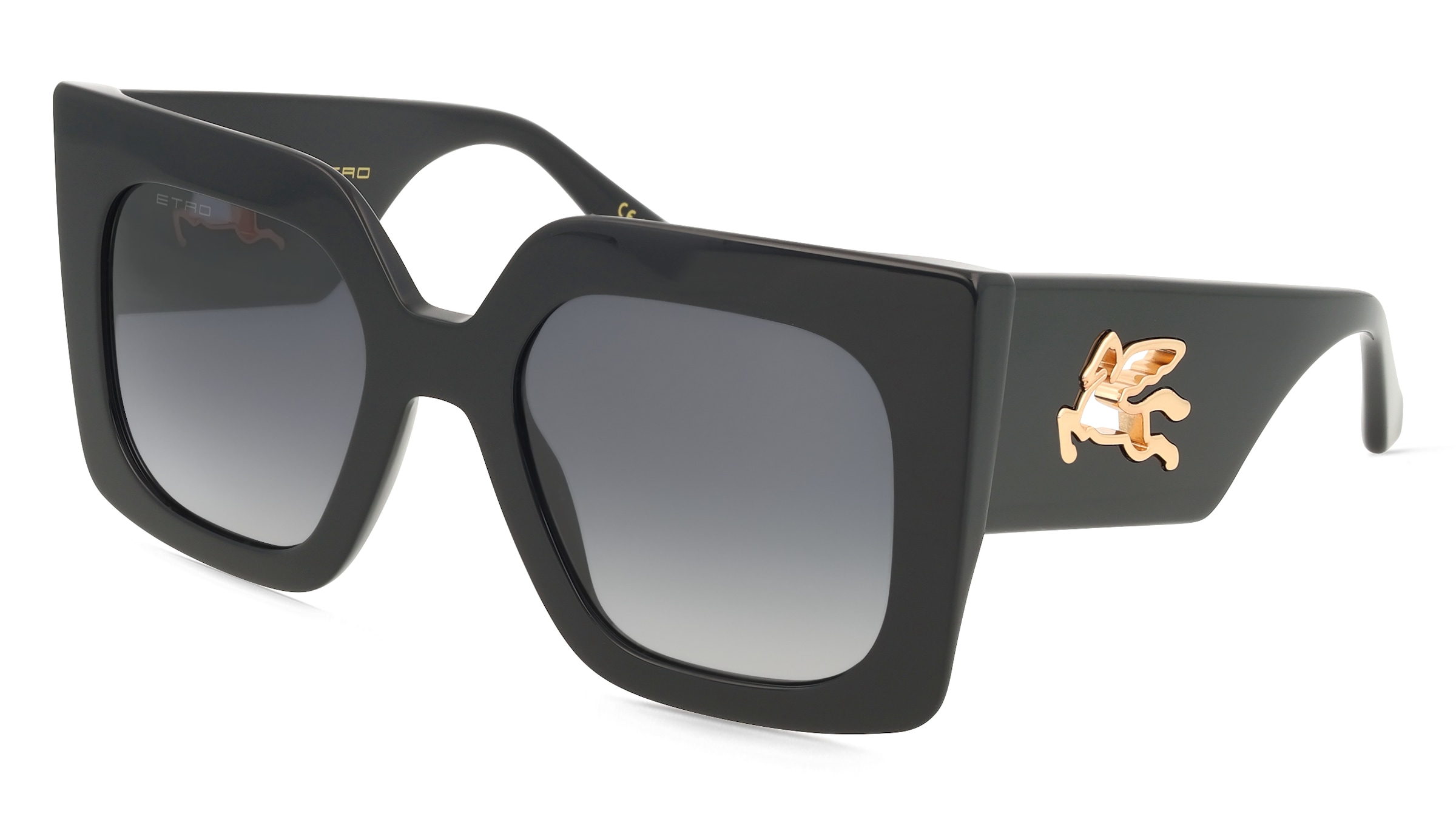 Etro 0075/S Damen-Sonnenbrille Vollrand Quadratisch Acetat-Gestell, Schwarz