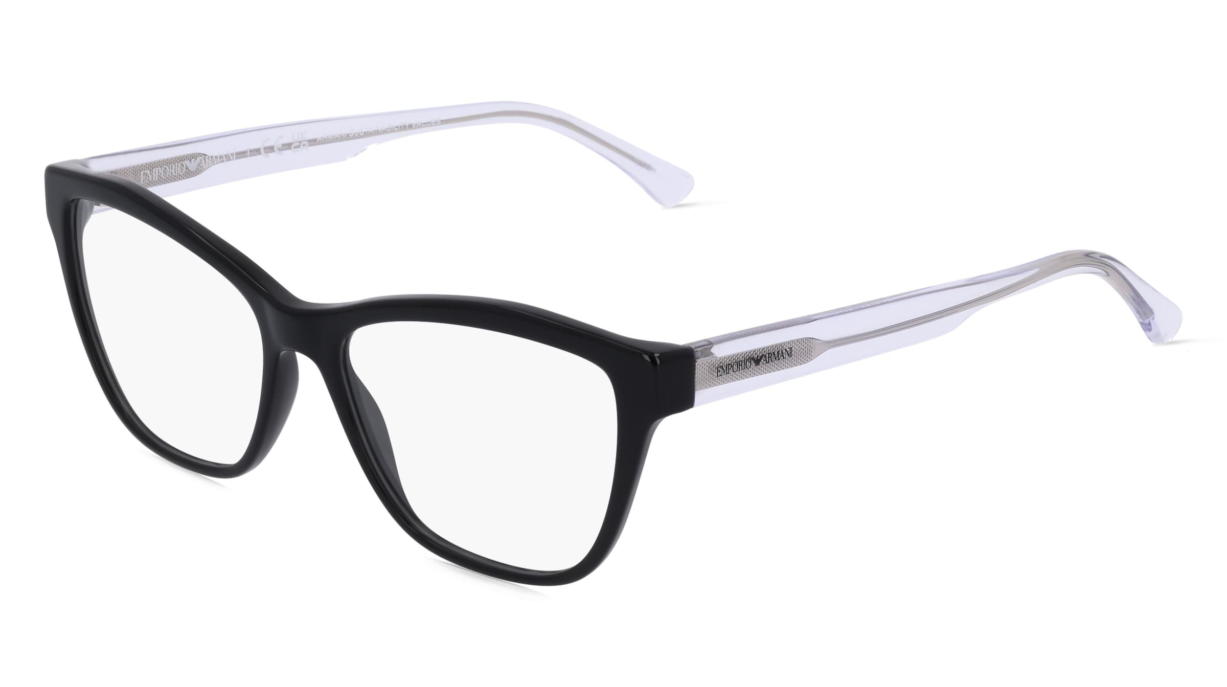 Emporio Armani EA3193 Damen-Brille inkl. Gläser Vollrand Cat Eye Acetat-Gestell 54/16/140, Schwarz