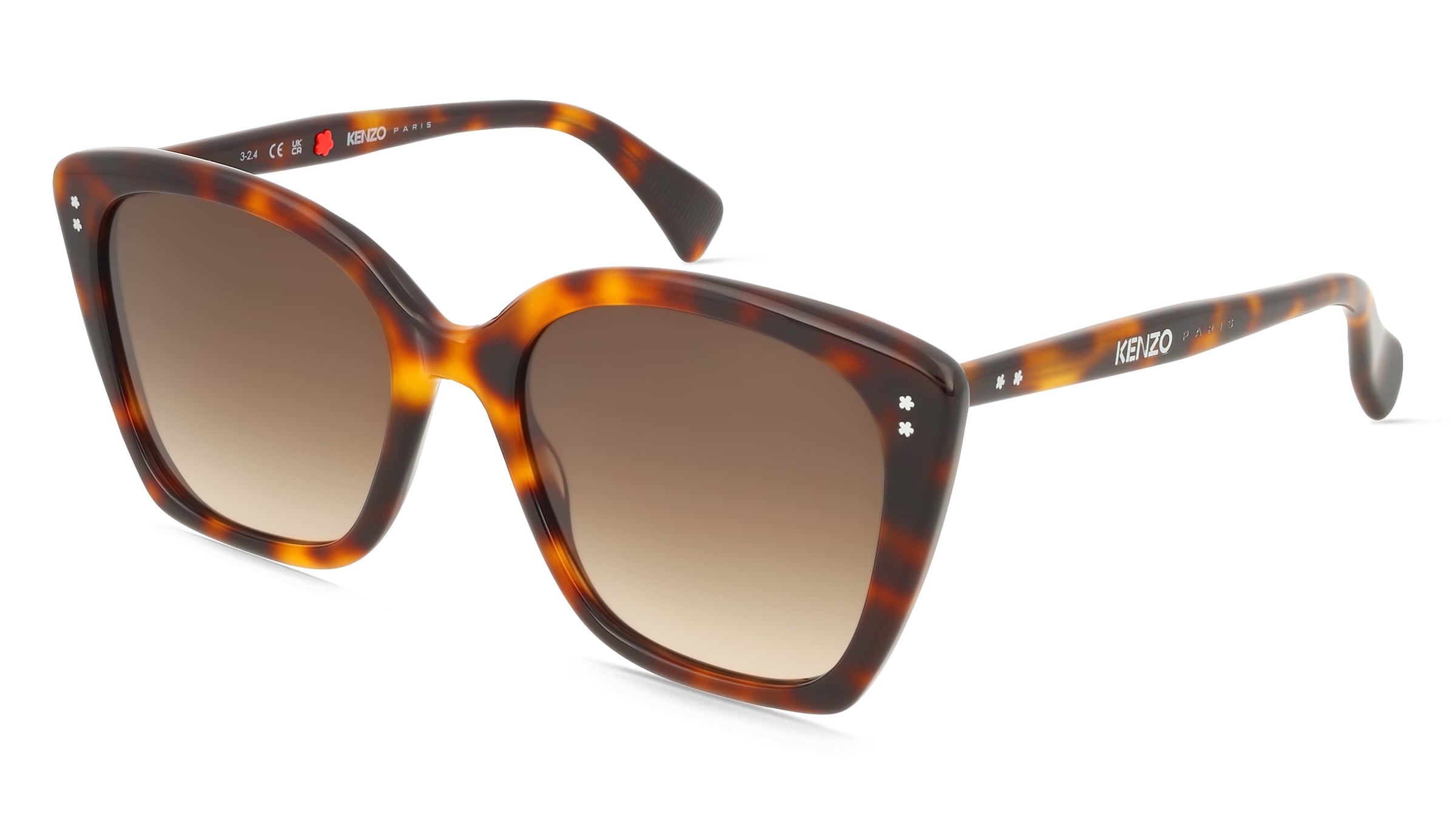 Kenzo KZ40209I BOKE FLOWER Damen-Sonnenbrille Vollrand Butterfly Acetat-Gestell, Havanna