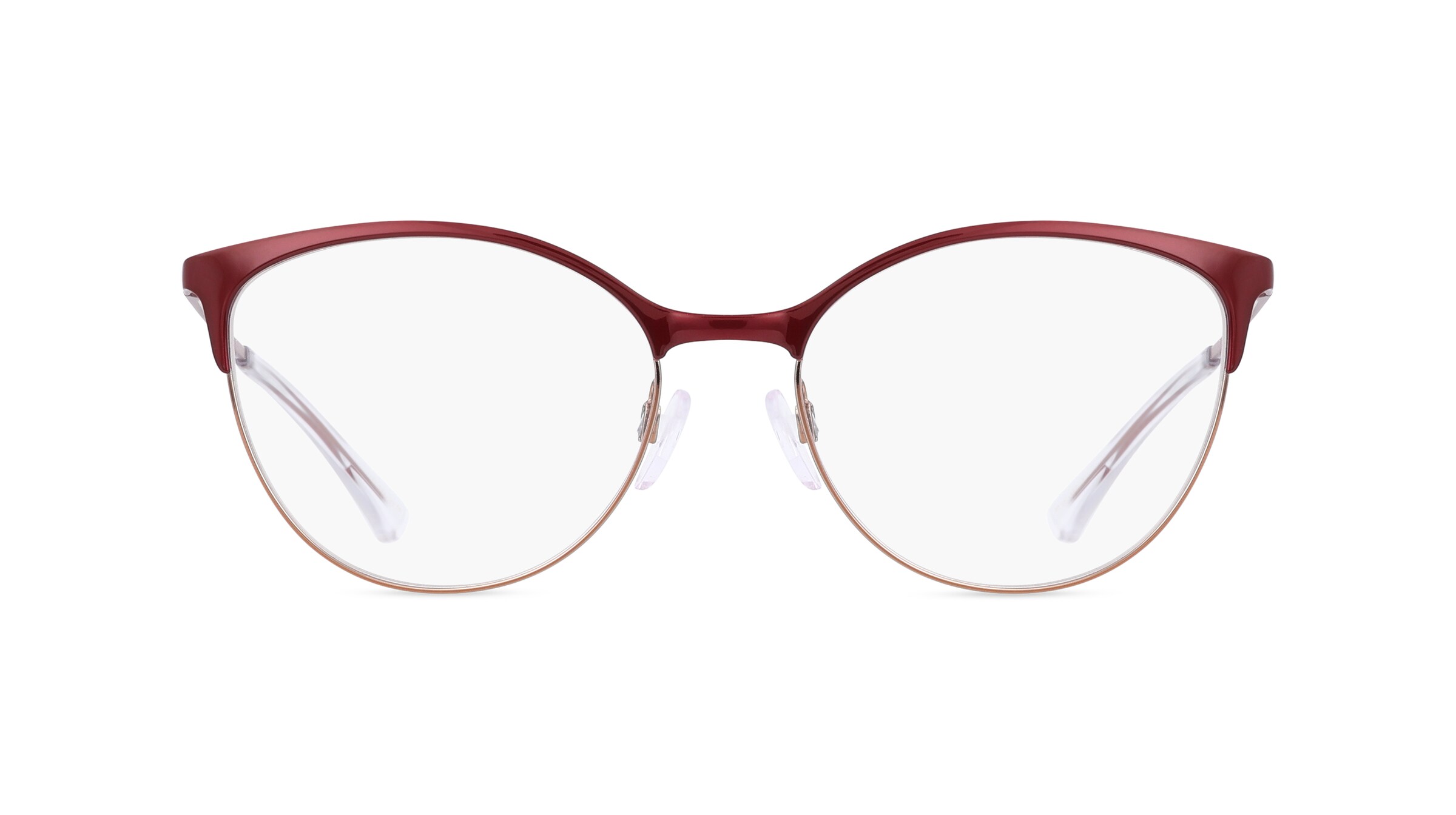 Emporio Armani EA1087 Damen-Brille inkl. Gläser Vollrand Cateye Metall-Gestell 54mm/17mm/140mm, rot