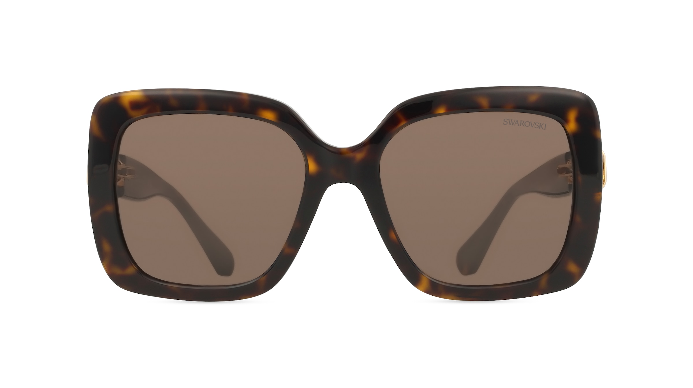 Swarovski SK6001 Damen-Sonnenbrille Vollrand Eckig Acetat-Gestell, braun