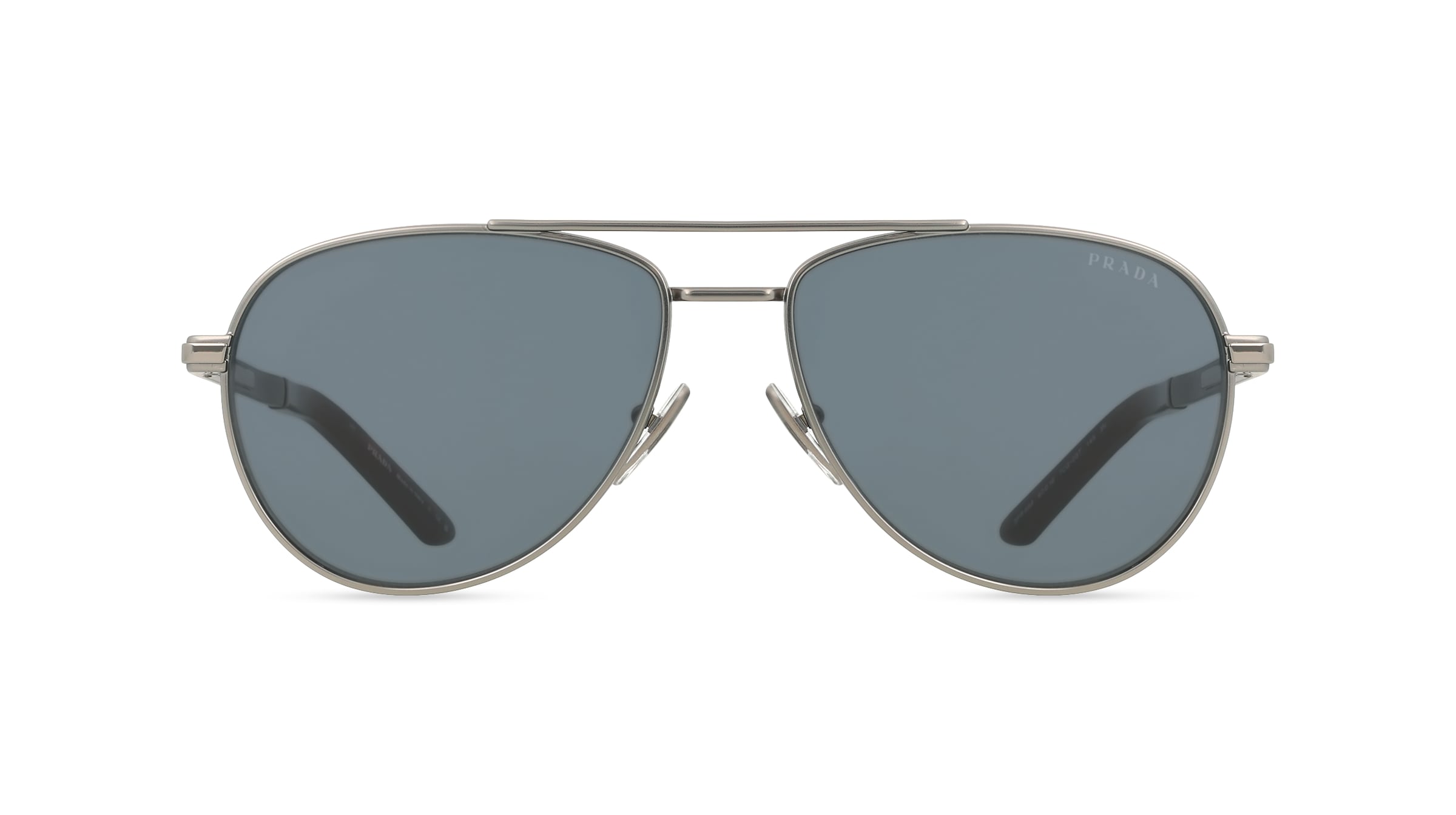 Prada 0PR A54S Herren-Sonnenbrille Vollrand Pilot Metall-Gestell, Grau