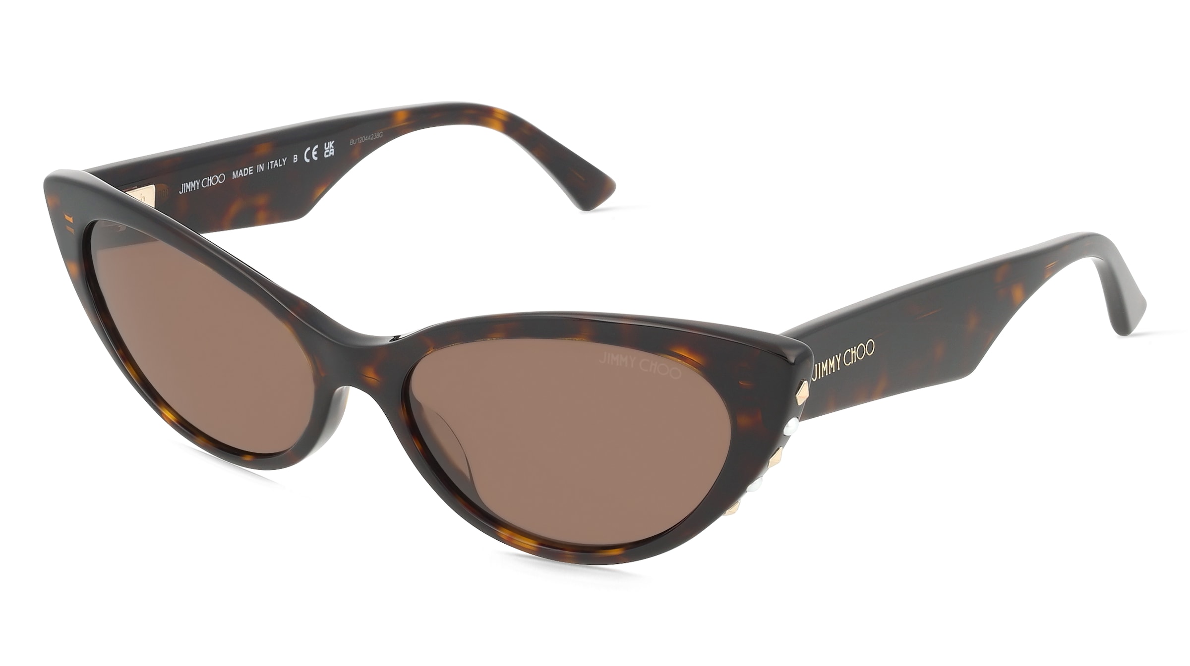Jimmy Choo JC5023H Damen-Sonnenbrille Vollrand Cat Eye Acetat-Gestell, Havanna