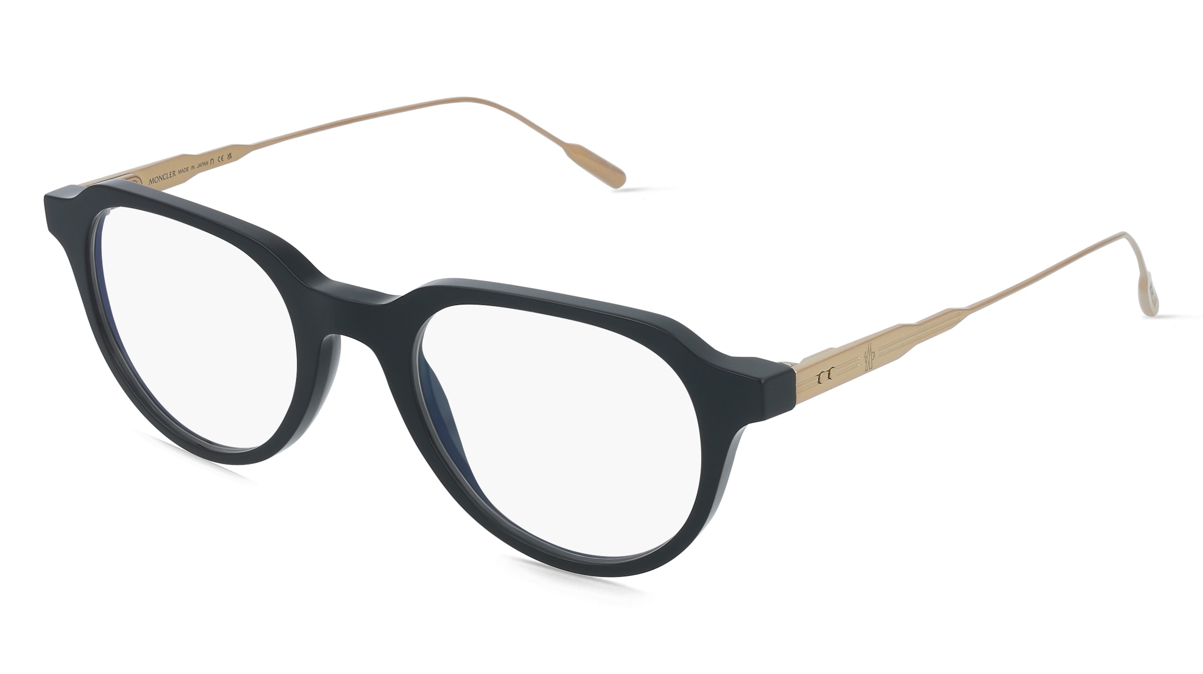 Moncler ME2031 Unisex-Brille inkl. Gläser Vollrand Oval Acetat-Gestell 50/21/145, Schwarz