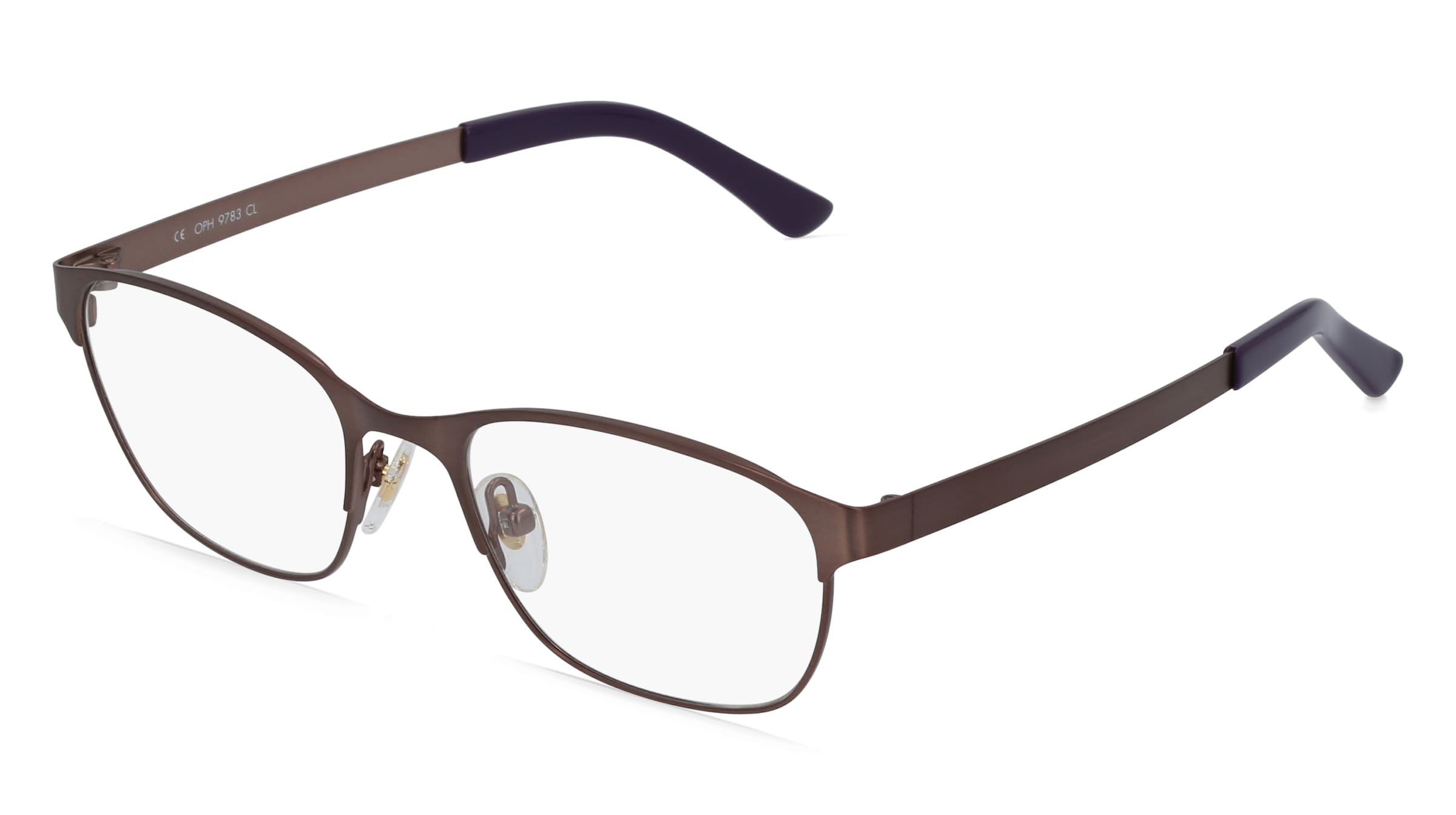 Fielmann OPH 9783 CL Damen-Brille inkl. Gläser Vollrand Quadratisch Edelstahl-Gestell 49/17/135, Grau