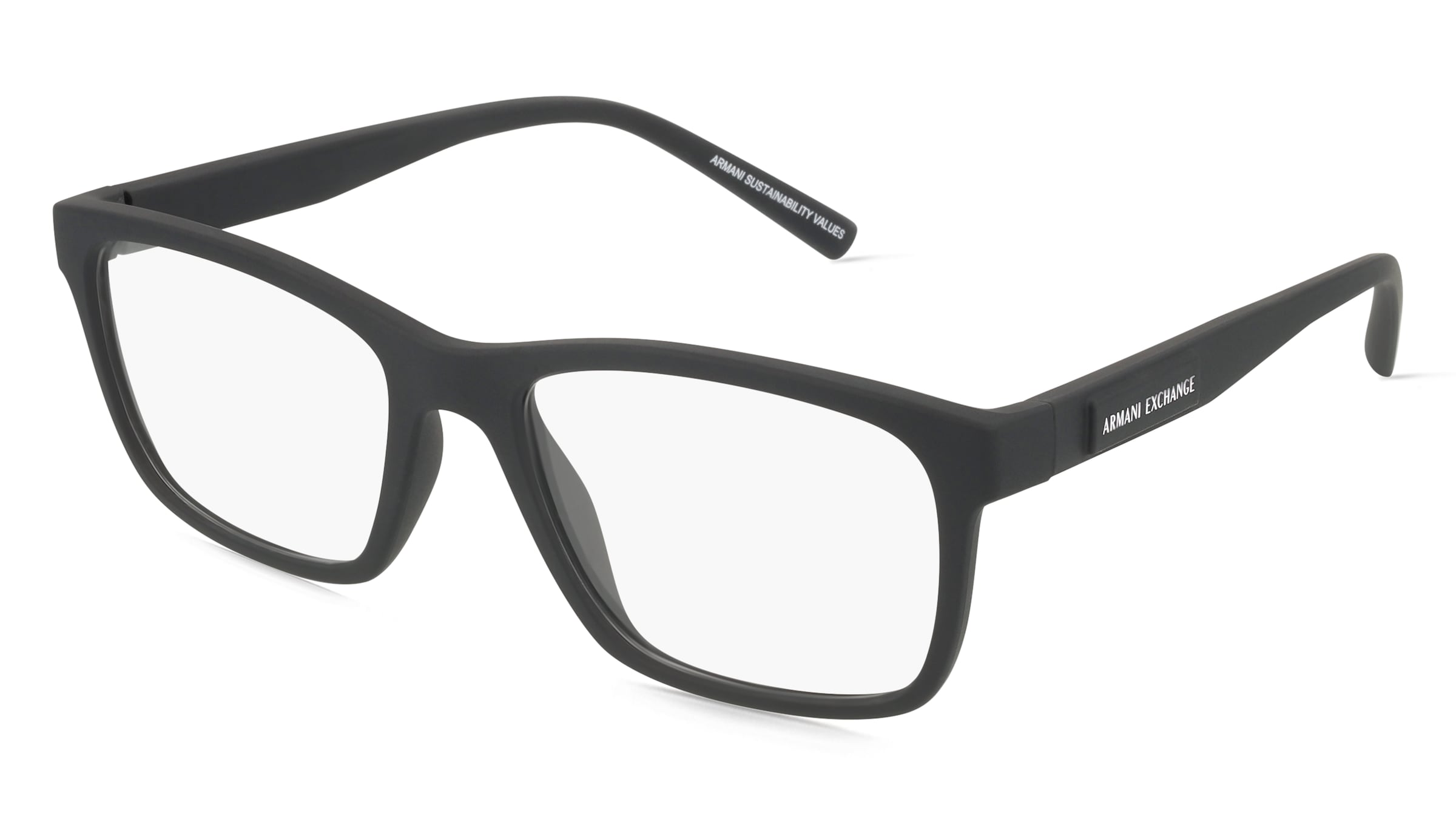 Armani Exchange 0AX3114 Herren-Brille inkl. Gläser Vollrand Quadratisch Acetat-Gestell 54/18/145, Schwarz
