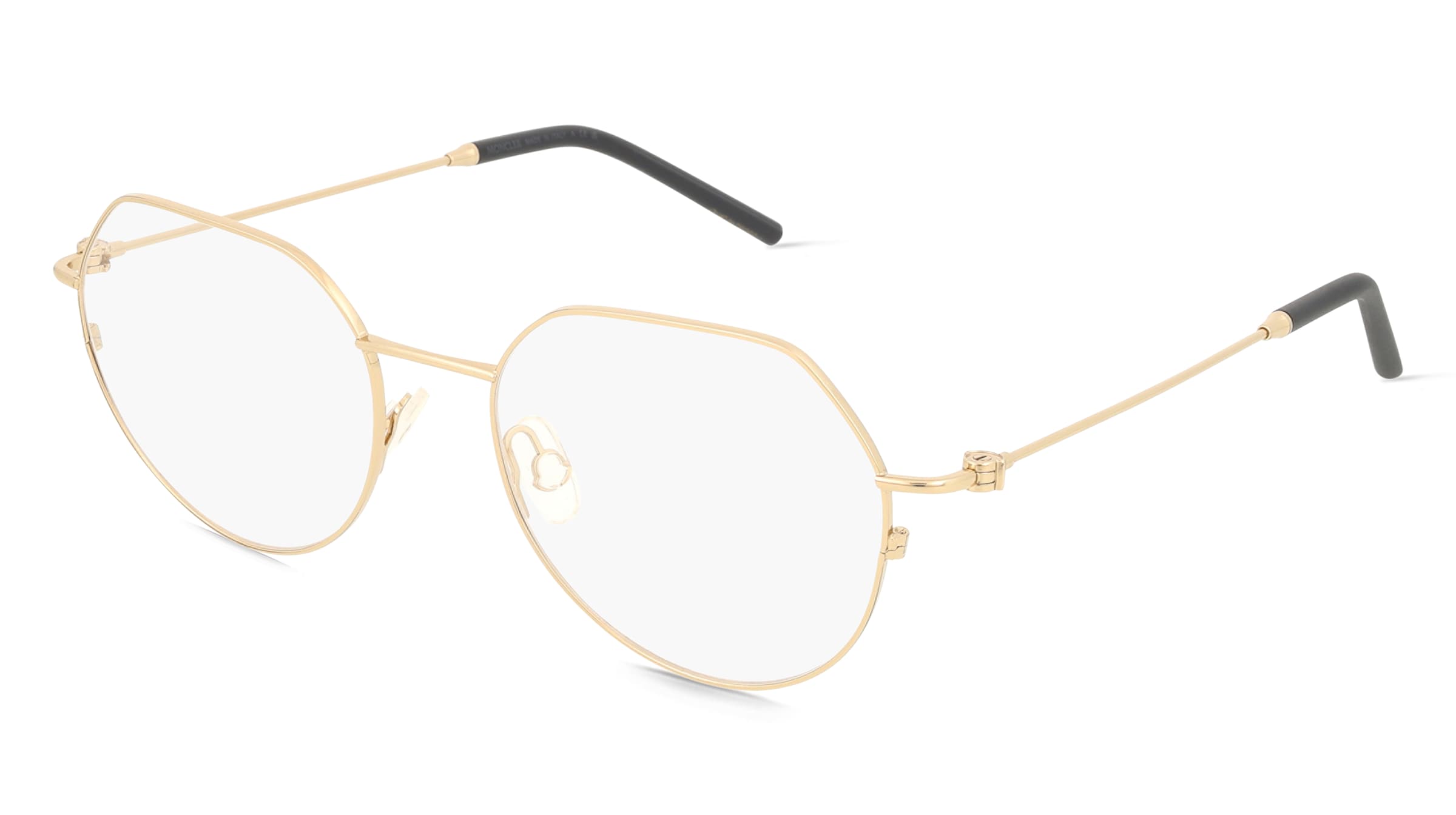 Moncler ME1002 Unisex-Brille inkl. Gläser Vollrand Geometrisch Edelstahl-Gestell 52/18/140, Gold