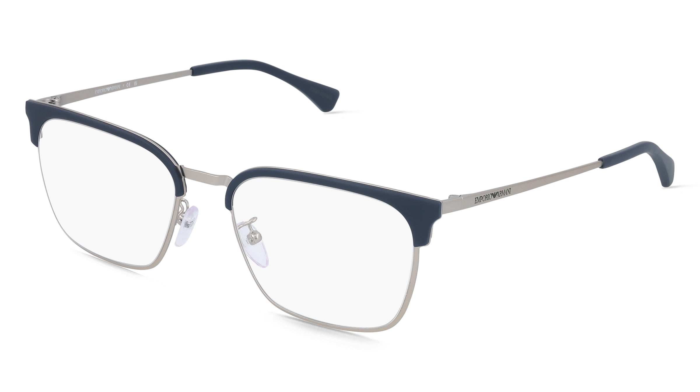 Emporio Armani EA1186D Herren-Brille inkl. Gläser Vollrand Quadratisch Metall-Gestell 55/19/145, Grau