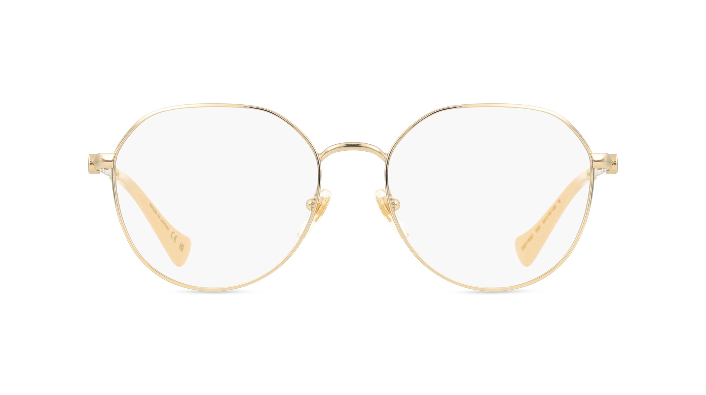 Gucci GG1145O Unisex-Brille inkl. Gläser Vollrand Rund Metall-Gestell 54mm/16mm/140mm, gold