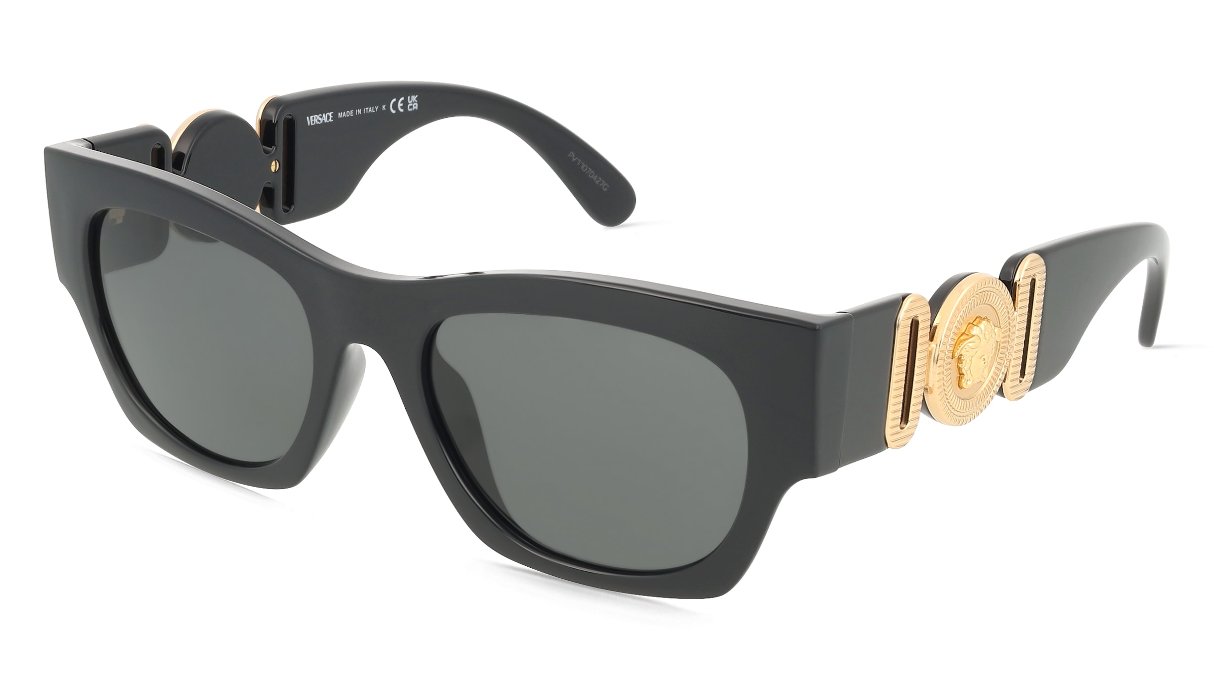 Versace VE4479U Herren-Sonnenbrille Vollrand Quadratisch Kunststoff-Gestell, Schwarz