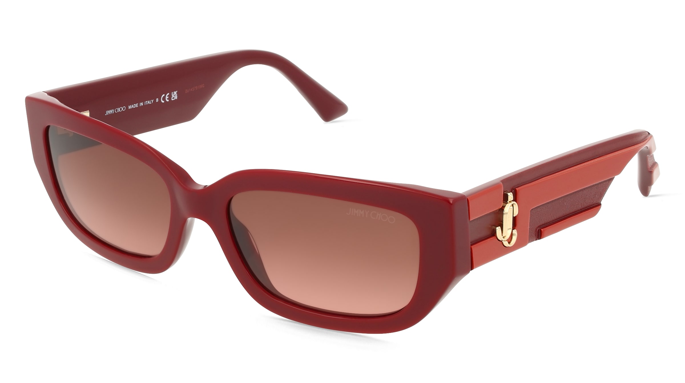 Jimmy Choo JC5017 Damen-Sonnenbrille Vollrand Quadratisch Acetat-Gestell, Rot