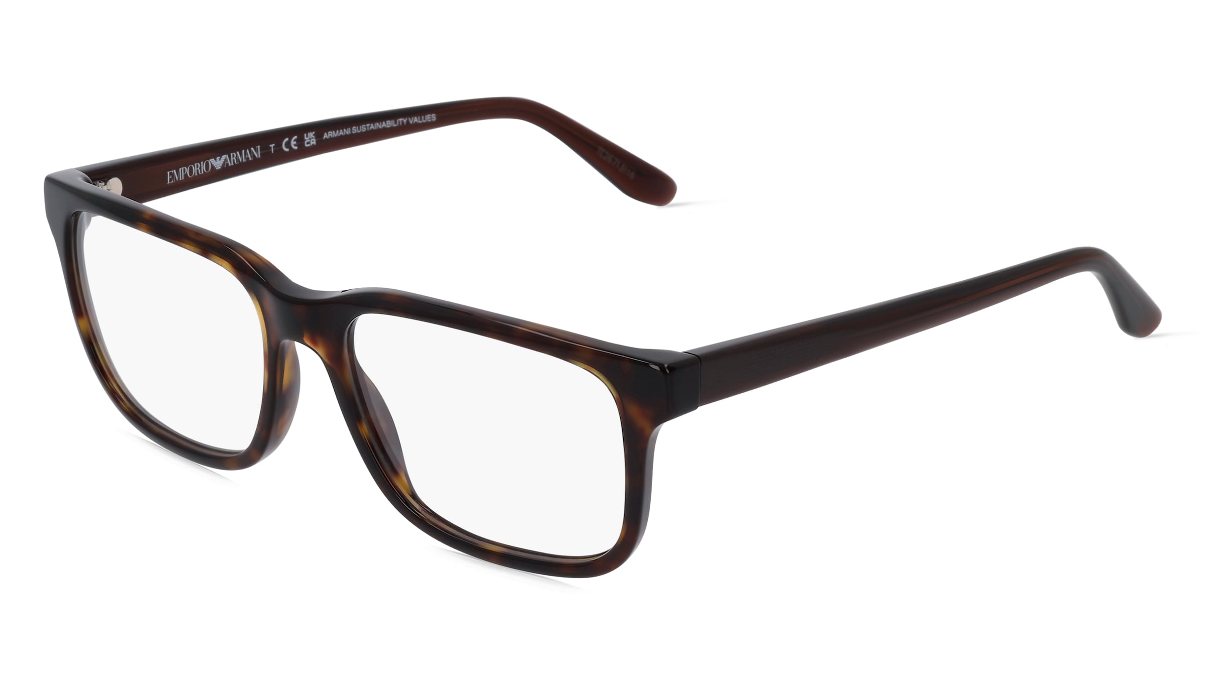 Emporio Armani EA 3218 Herren-Brille inkl. Gläser Vollrand Quadratisch Acetat-Gestell 55/17/145, Havanna