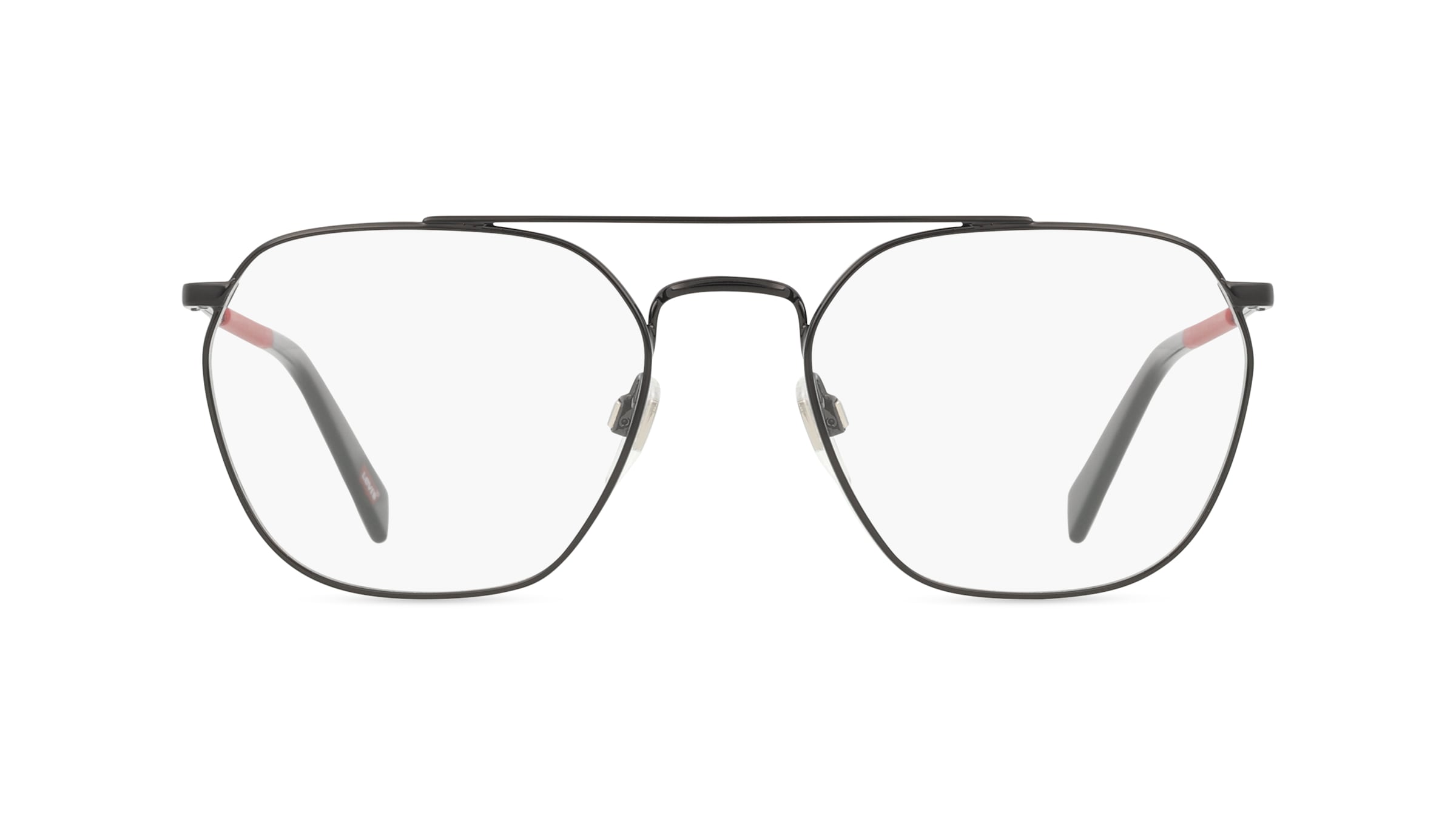 Levi's LV1038 Unisex-Brille inkl. Gläser Vollrand Pilot Metall-Gestell 54mm/19mm/145mm, schwarz