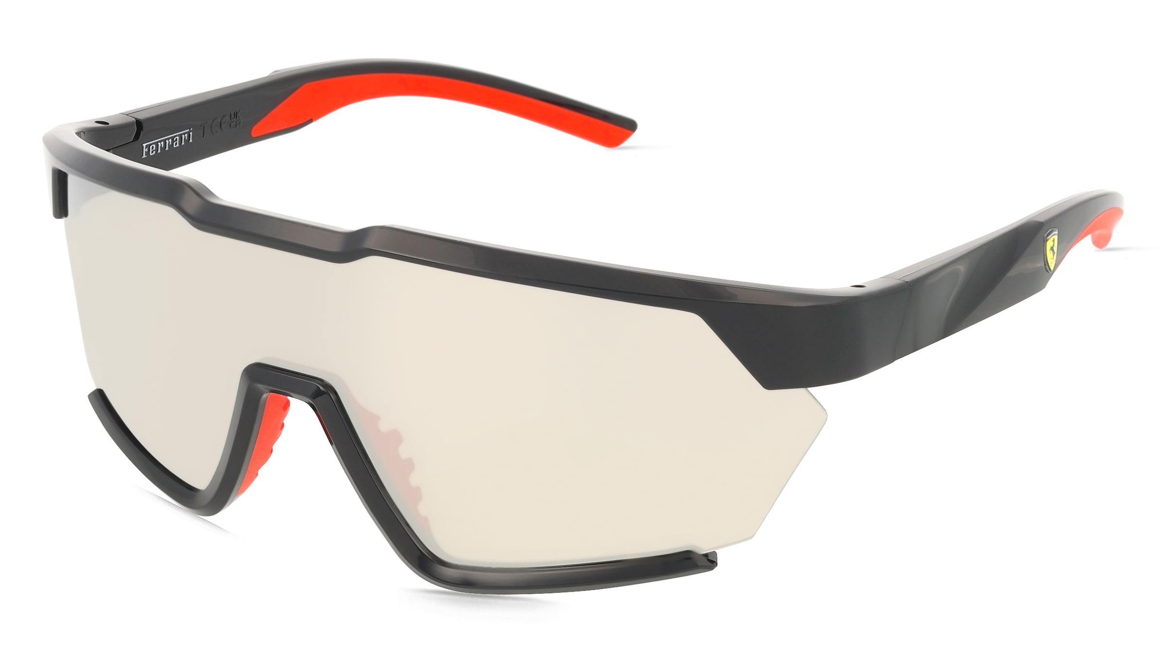 Scuderia Ferrari FZ6018U Herren-Sonnenbrille Halbrand Monoscheibe Kunststoff-Gestell, Schwarz