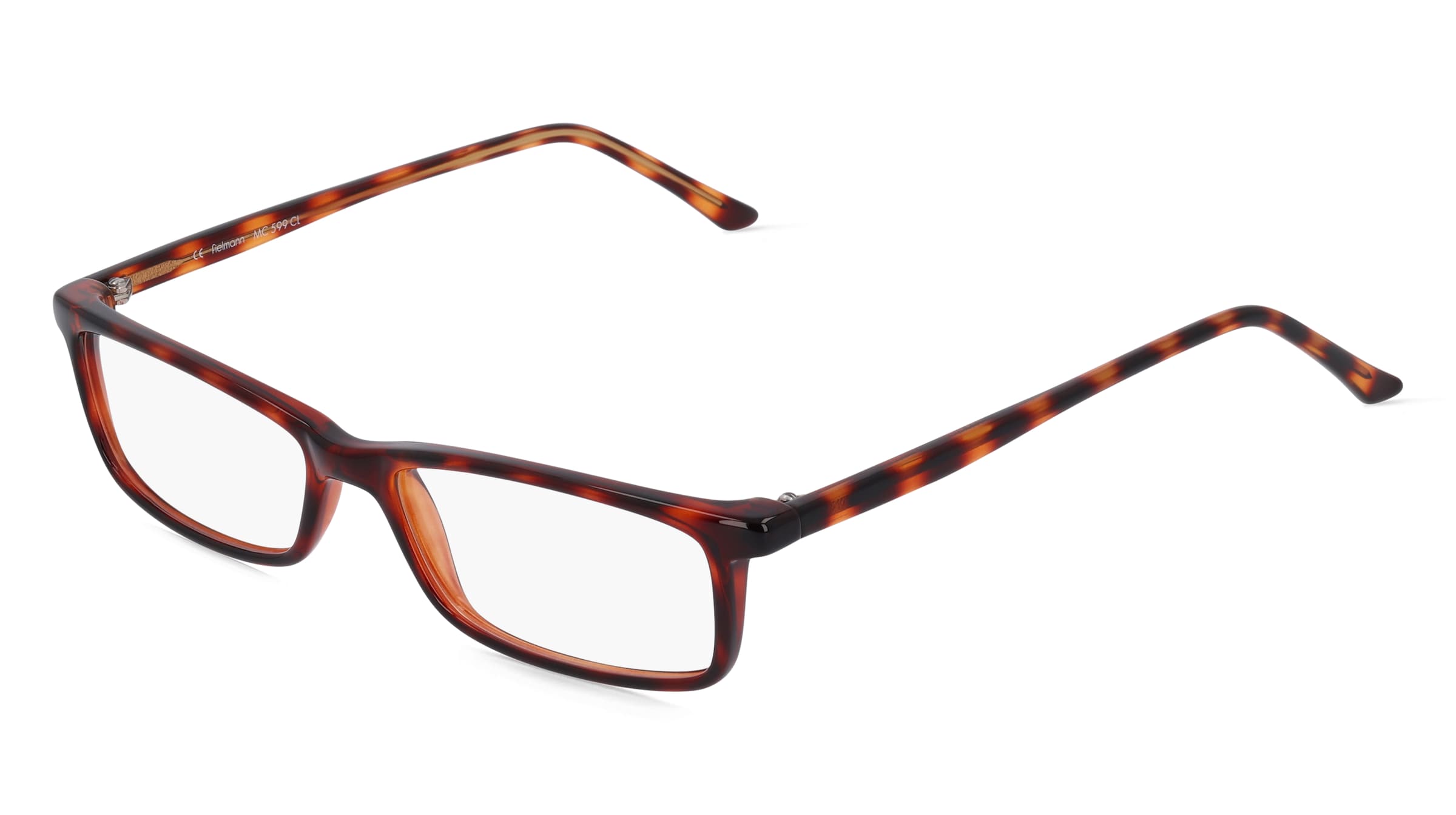 Fielmann MC 599 CL Unisex-Brille inkl. Gläser Vollrand Quadratisch Propionat-Gestell 50/16/135, Havanna