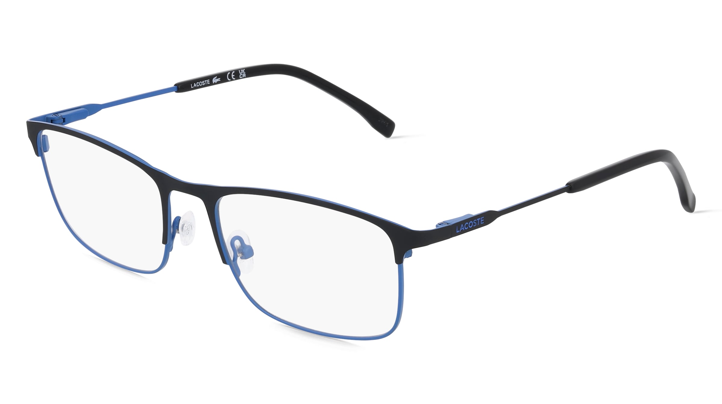 Lacoste L2252 Unisex-Brille inkl. Gläser Vollrand Quadratisch Metall-Gestell 54/18/145, Schwarz