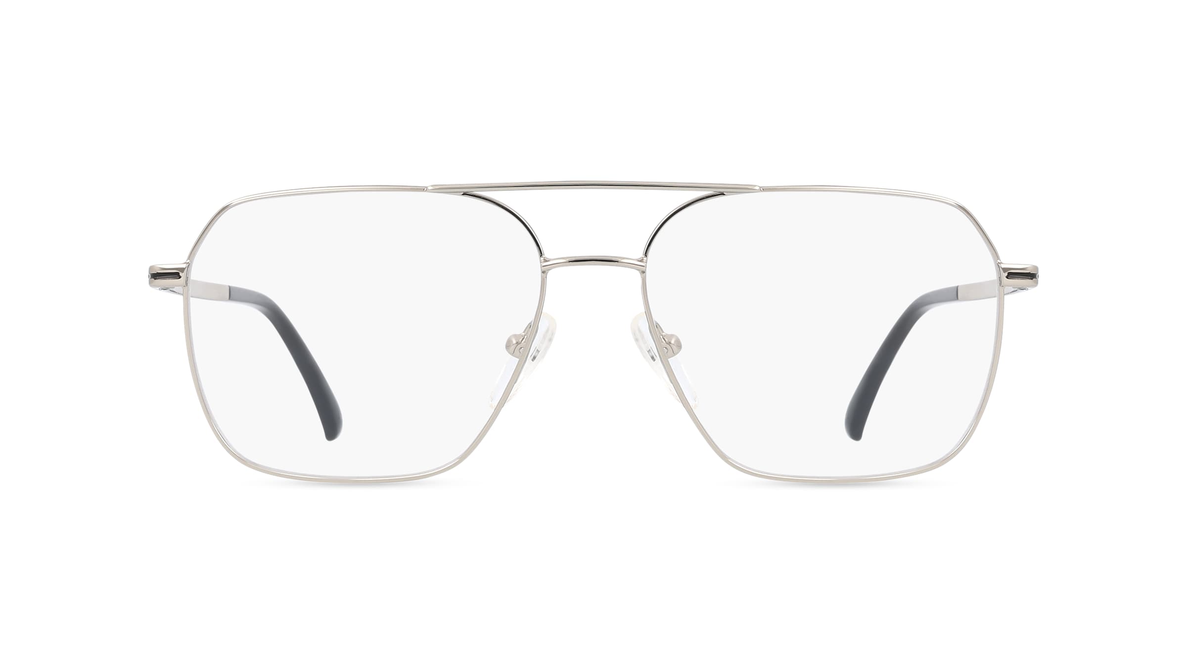 Fielmann MC 569 CL Herren-Brille inkl. Gläser Vollrand Eckig Edelstahl-Gestell 56mm/16mm/145mm, silber