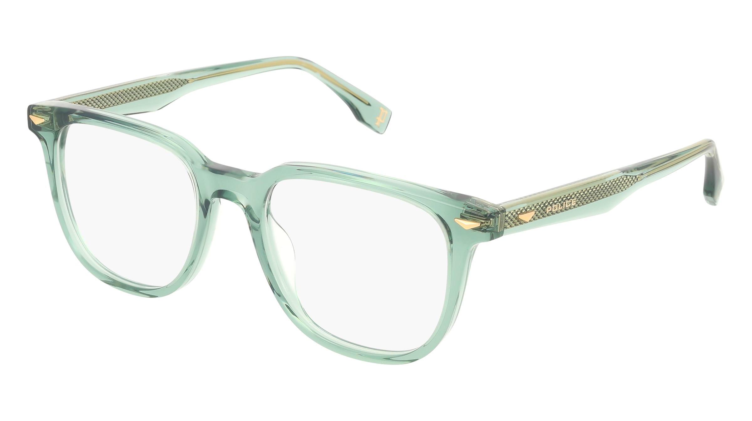 Police VPLR65E Herren-Brille inkl. Gläser Vollrand Panto Kunststoff-Gestell 51/19/150, Grün