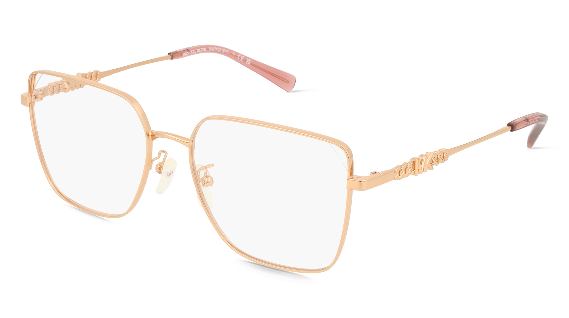 Michael Kors 0MK3083D DALI Damen-Brille inkl. Gläser Vollrand Quadratisch Metall-Gestell 56/17/145, Pink