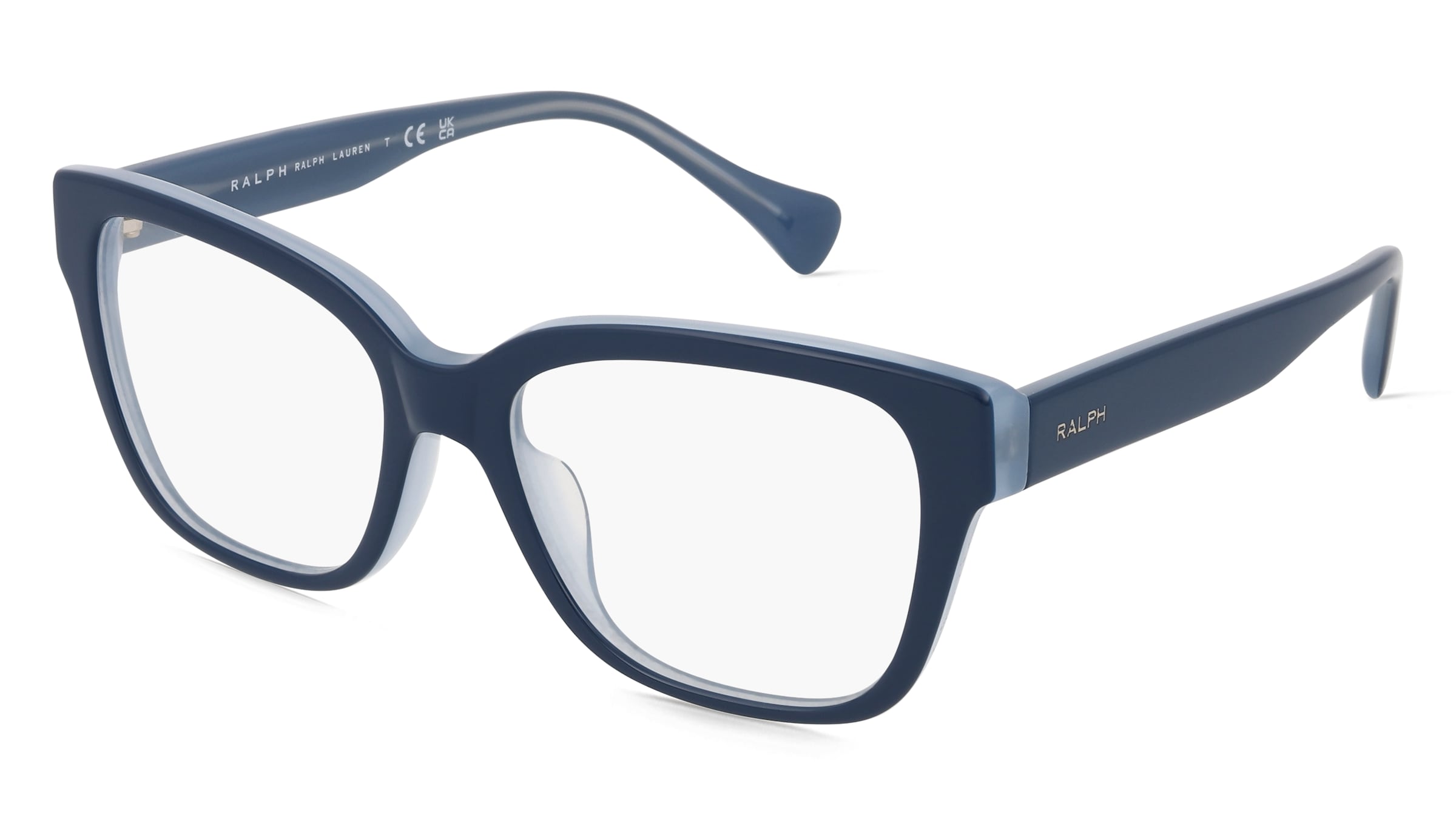 Ralph 0RA7162U Damen-Brille inkl. Gläser Vollrand Quadratisch Acetat-Gestell 53/17/145, Blau