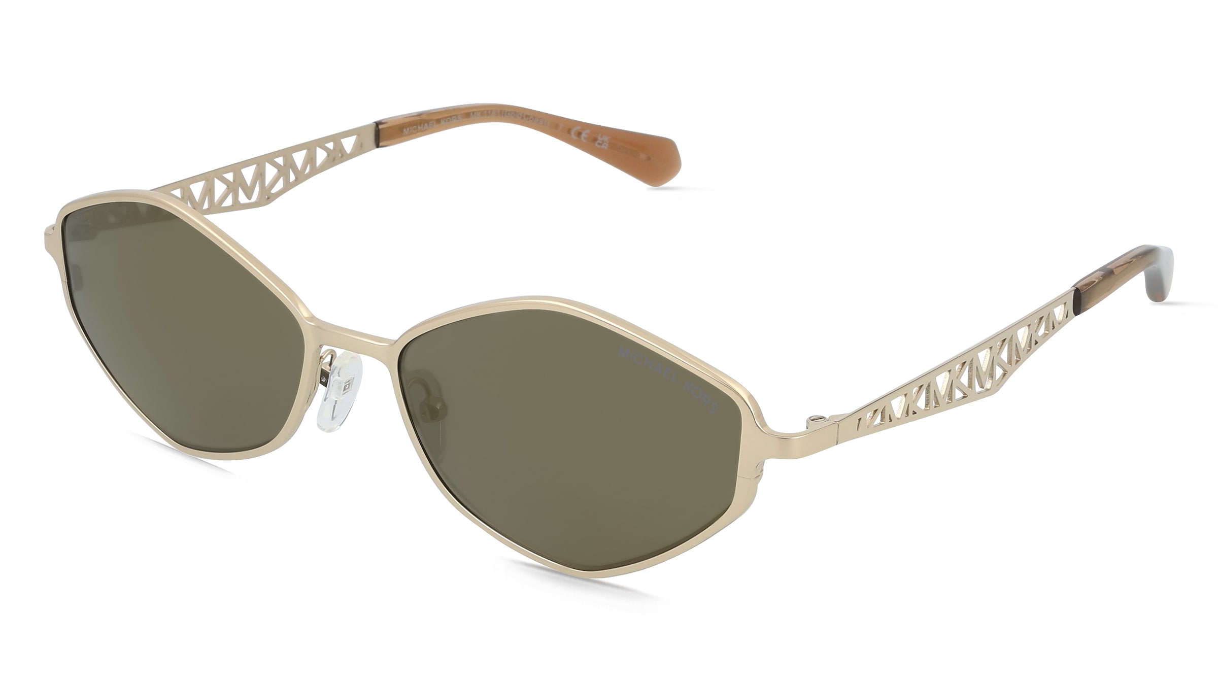 Michael Kors MK1181 GOLD COAST Damen-Sonnenbrille Randlos Geometrisch Metall-Gestell, Gold