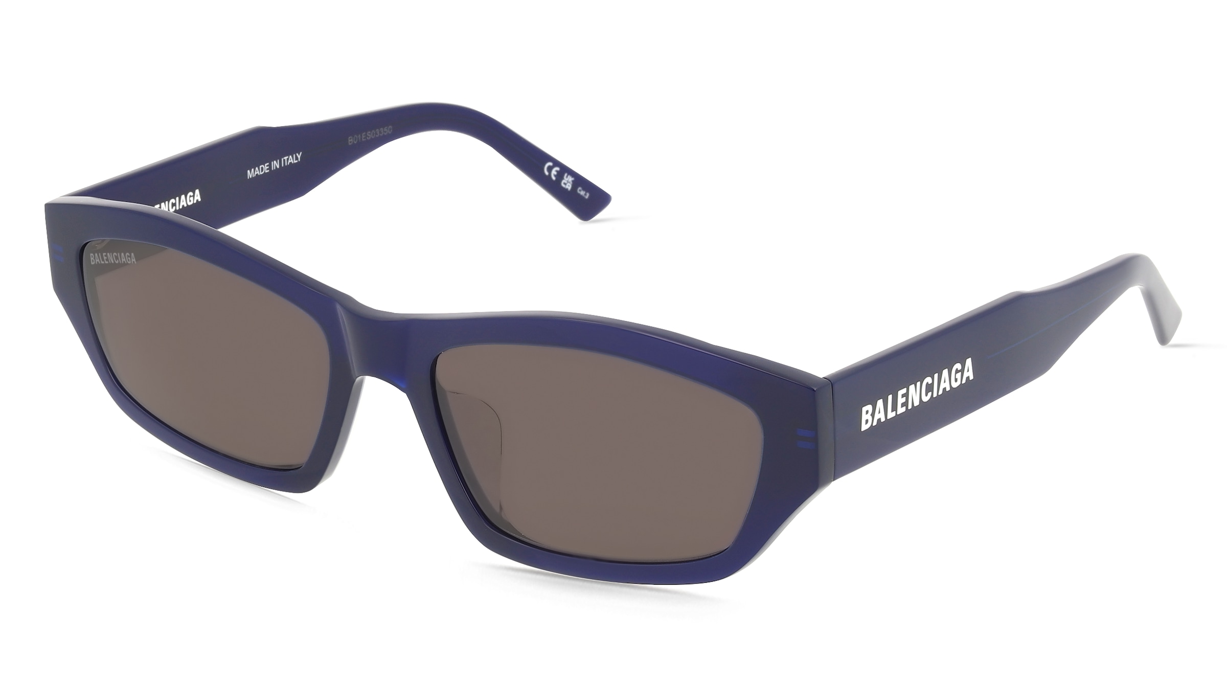 Balenciaga BB0448SK Unisex-Sonnenbrille Vollrand Geometrisch Acetat-Gestell, Blau