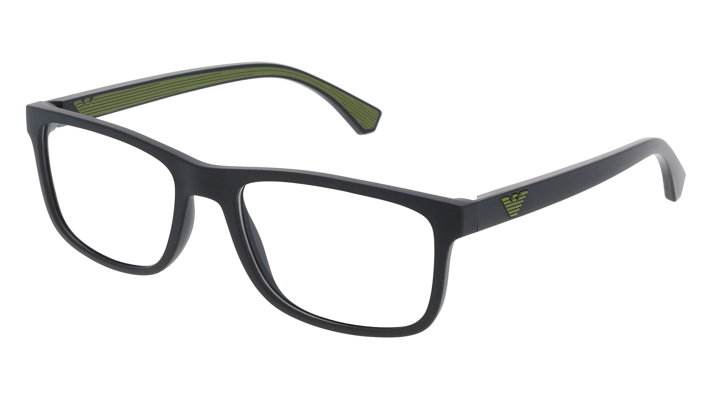 Emporio Armani EA3147 Herren-Brille inkl. Gläser Vollrand Eckig Kunststoff-Gestell 55/18/142, Schwarz