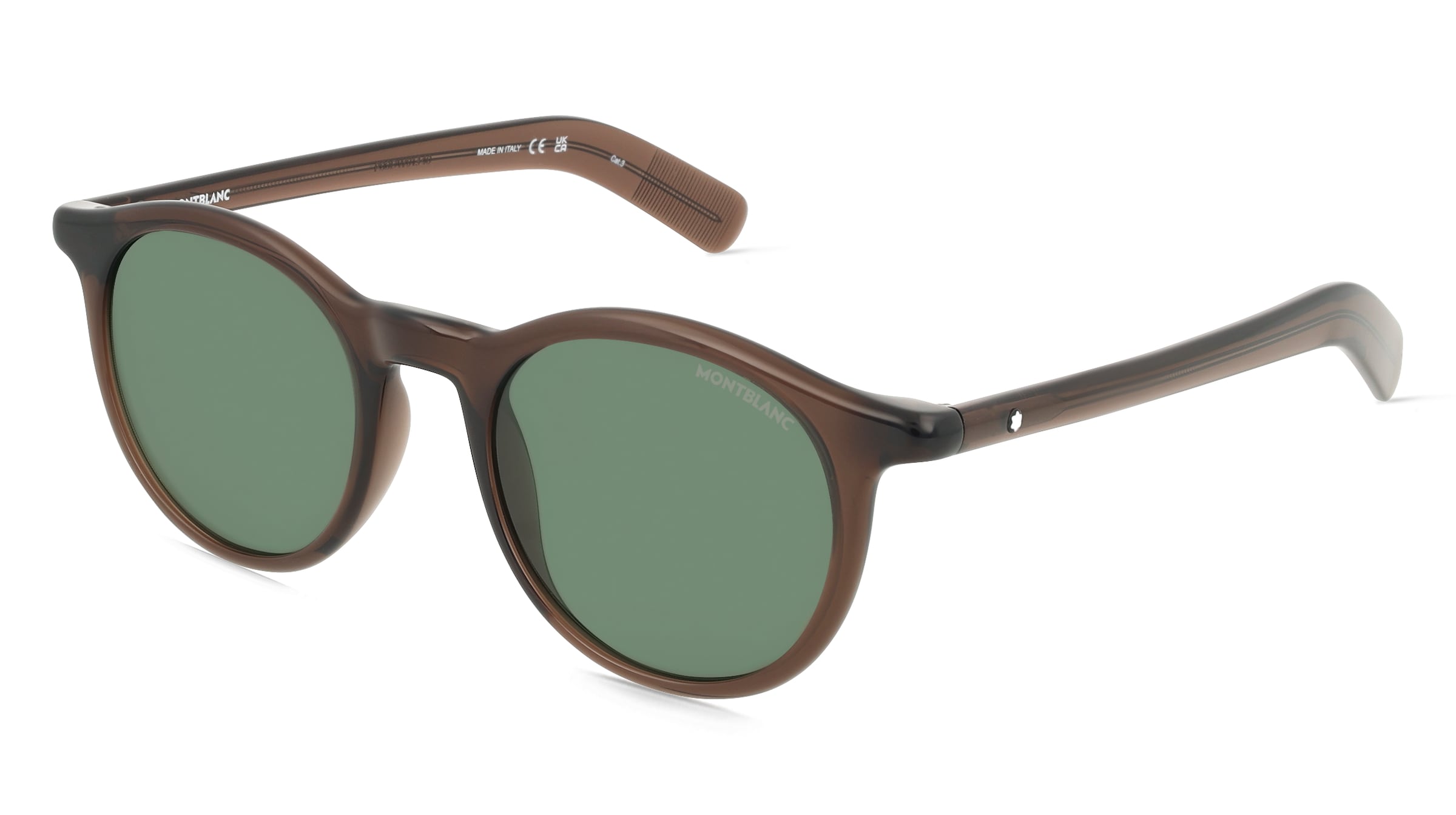 Montblanc MB0353S Unisex-Sonnenbrille Vollrand Panto Acetat-Gestell, Braun