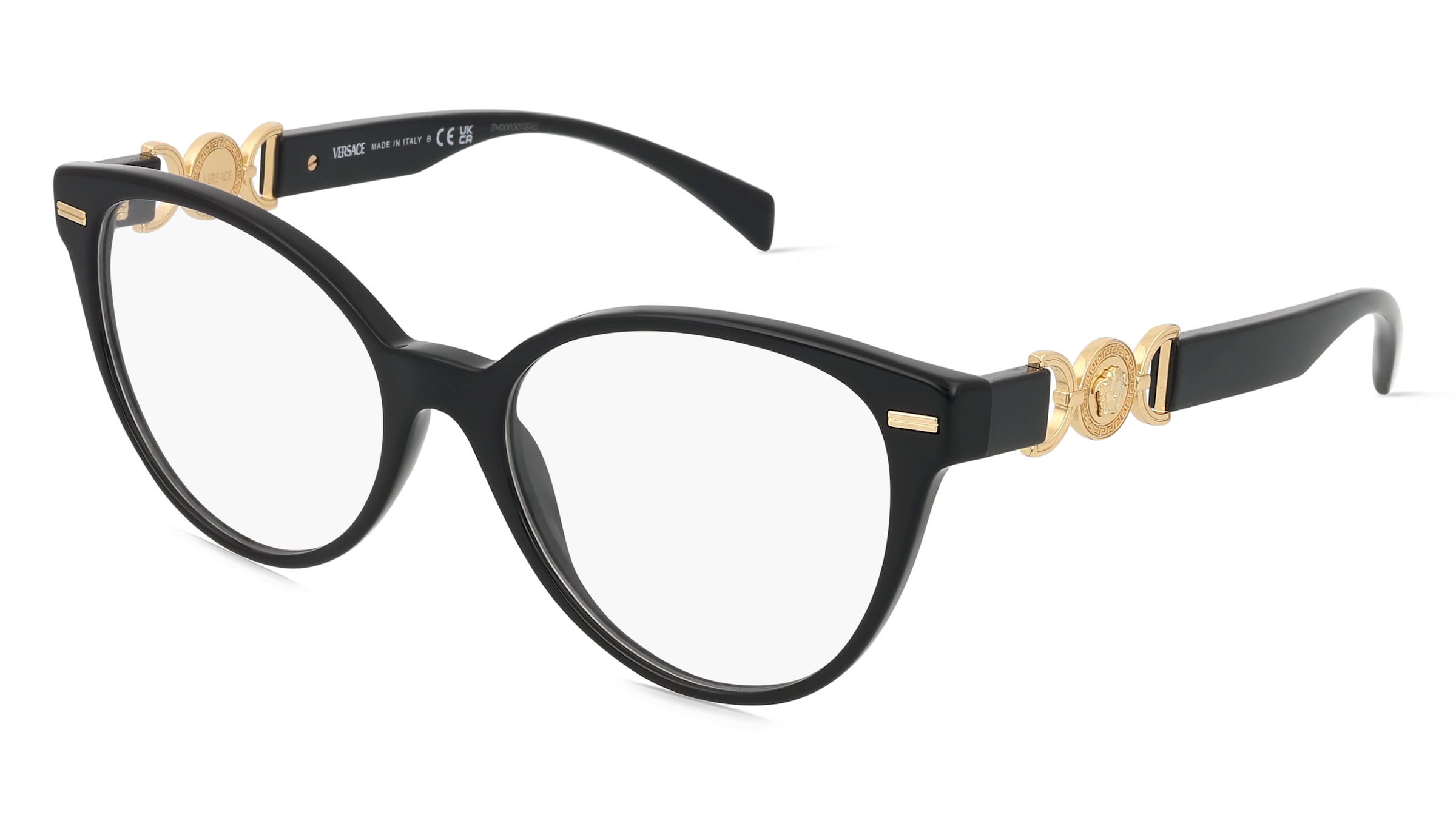Versace 0VE3334 Damen-Brille inkl. Gläser Vollrand Cat Eye Acetat-Gestell 53/17/140, Schwarz