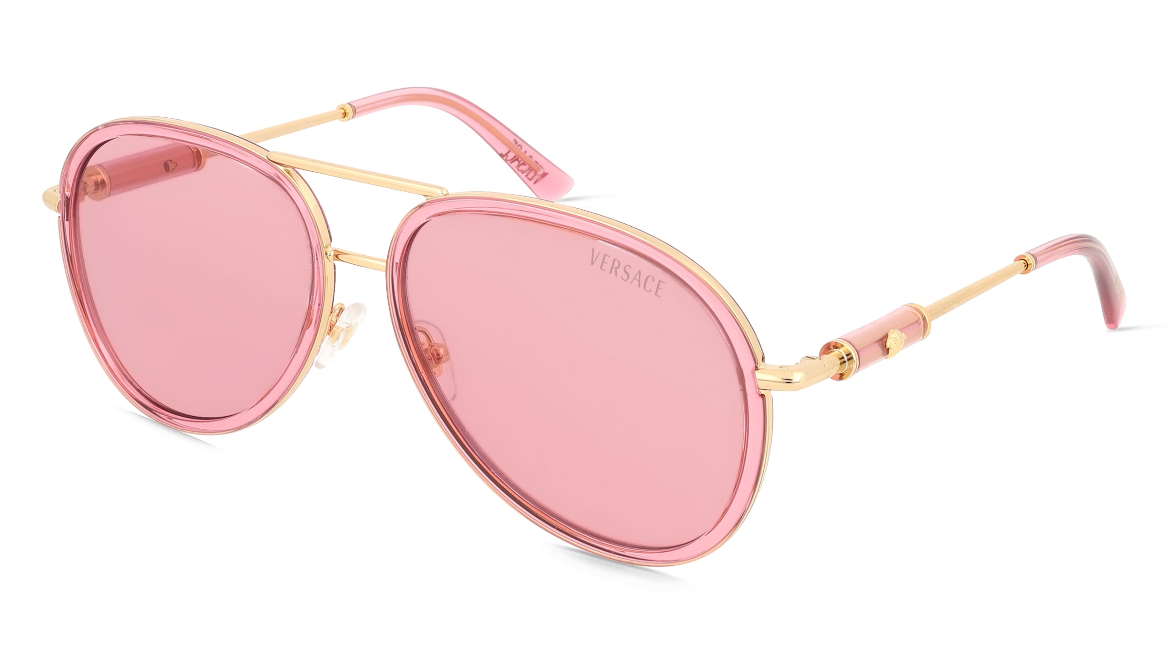 Versace VE2260 Unisex-Sonnenbrille Vollrand Pilot Edelstahl-Gestell, Pink