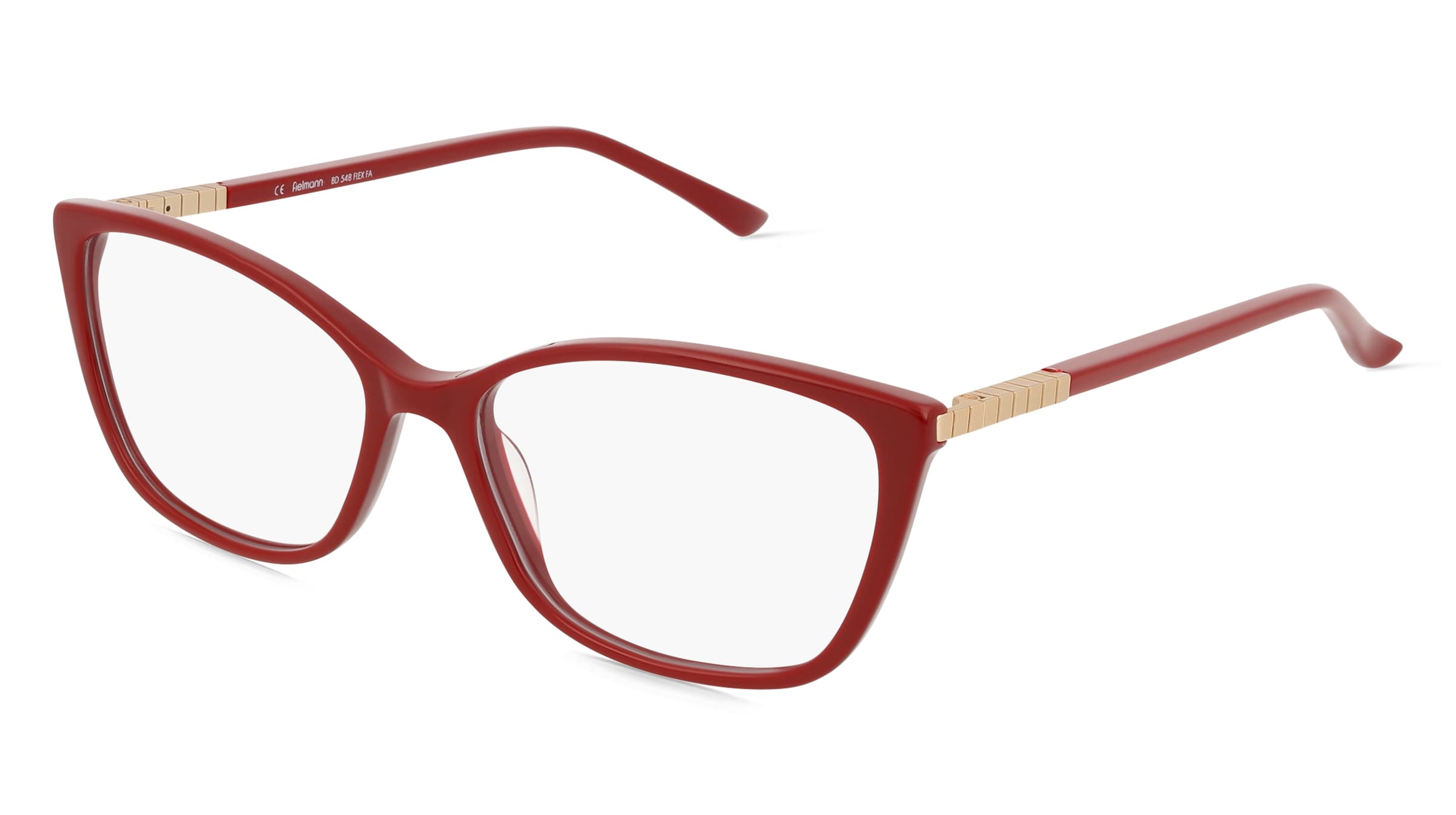 Fielmann BD 548 FLEX FA Damen-Brille inkl. Gläser Vollrand Quadratisch Acetat-Gestell 54/15/140, Rot