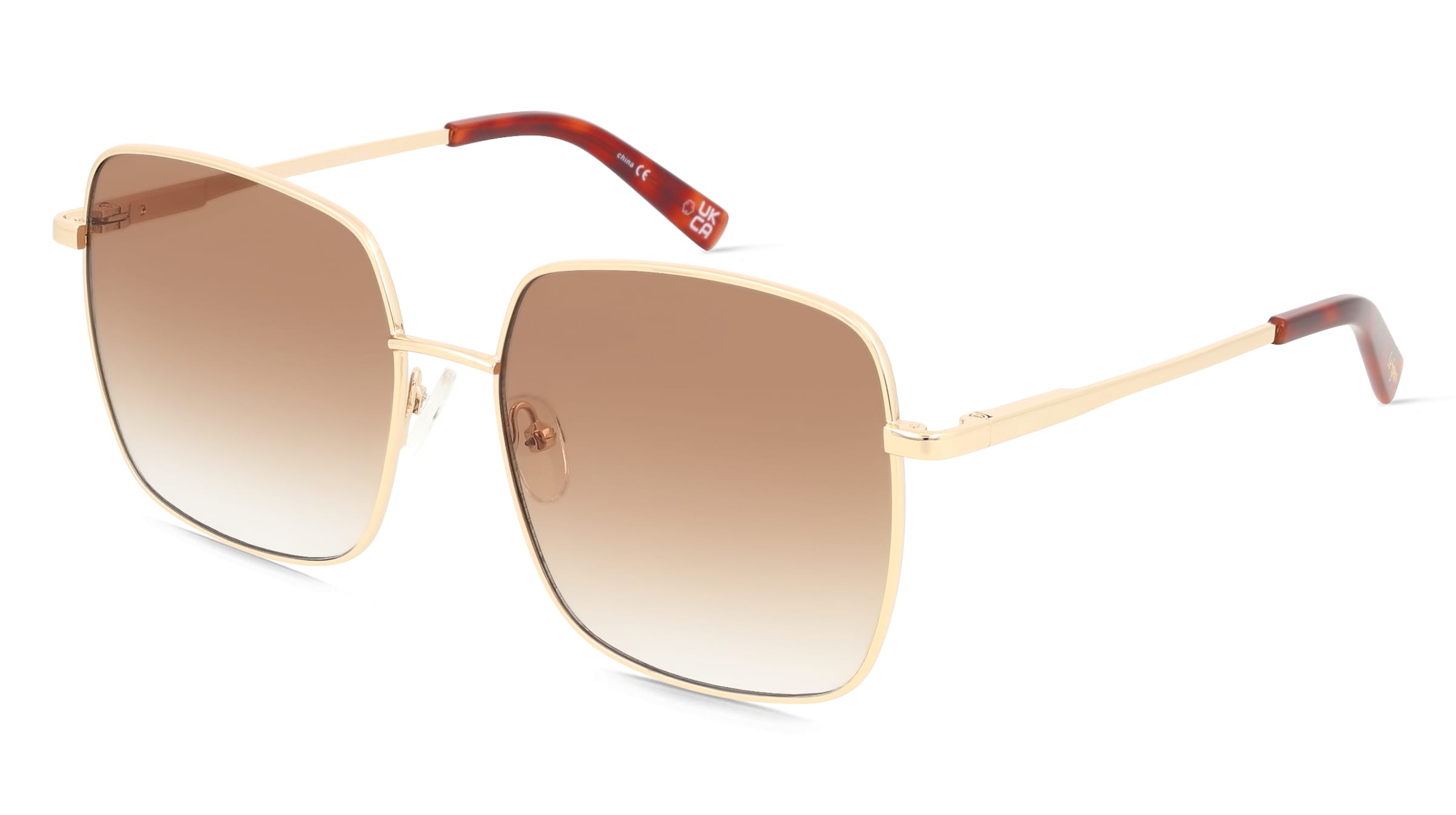 Le Specs THE CHERISHED Damen-Sonnenbrille Vollrand Quadratisch Metall-Gestell, Gold